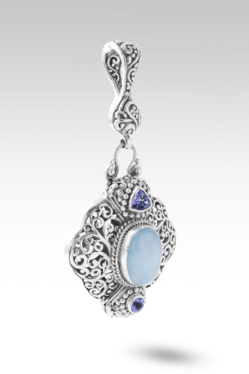 Hopeful Horizon Pendant™ - Genuine Aquamarine & Tanzanite Sterling Silver Necklace for Women - Perfect for Weddings, Anniversaries & Special Occasions