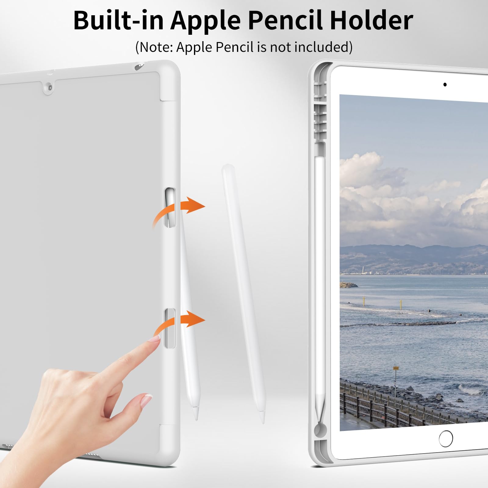 JKSML 9.7 Inch iPad Case for iPad 6th/5th Generation (2018/2017) & iPad Air 2/Air 1 - Lightweight Slim Trifold Stand Cover with Pencil Holder & Auto Sleep/Wake Feature, Soft TPU Back, Gray - Perfect for Work, School & Travel Protection