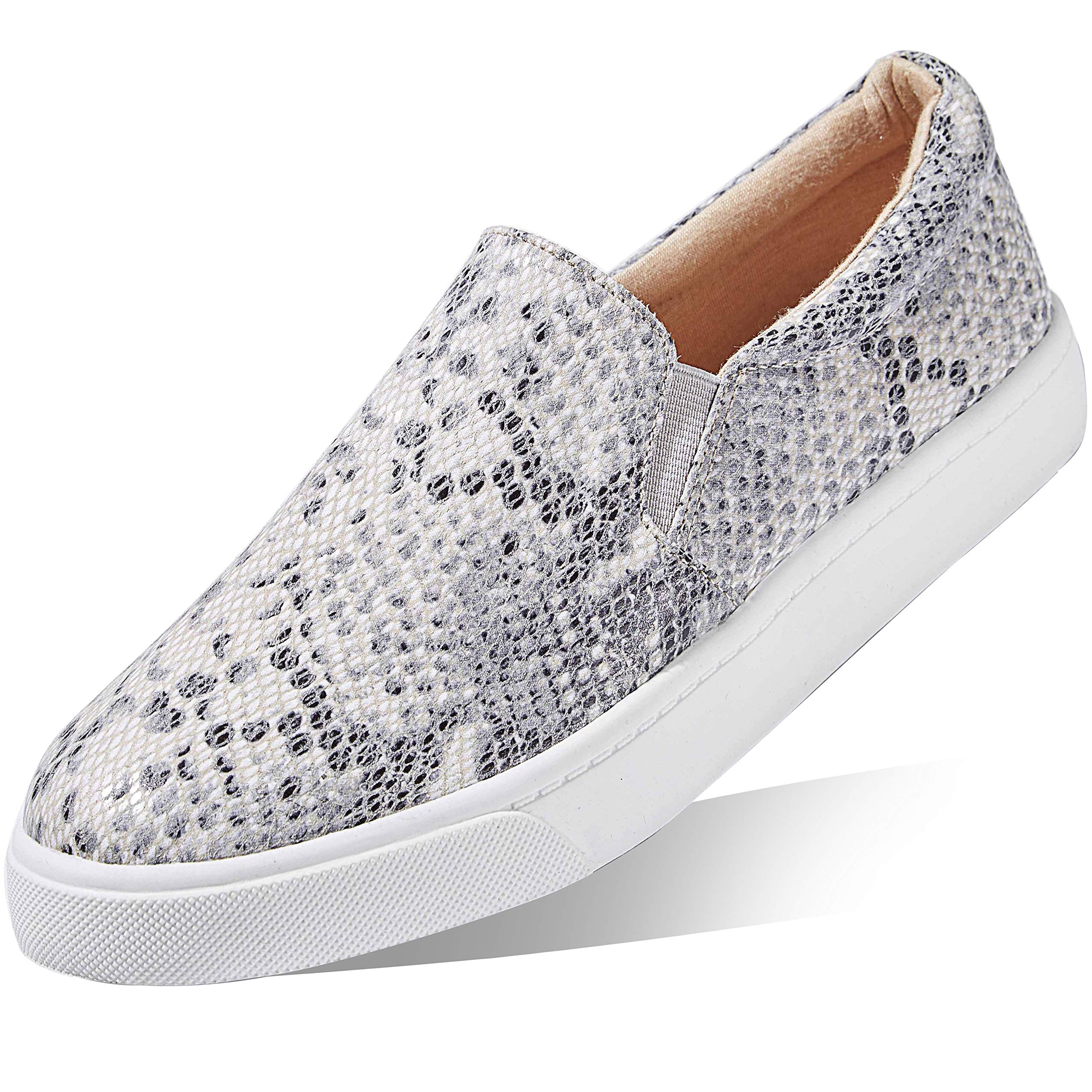 DailyShoes Platform Slip-on Sneakers - Round Toe Low Cut Thick Sole Dress Shoes for Women | Ballet Flats & Skate Walking Shoes | Comfortable Casual Wear for Office, Travel & Daily Use