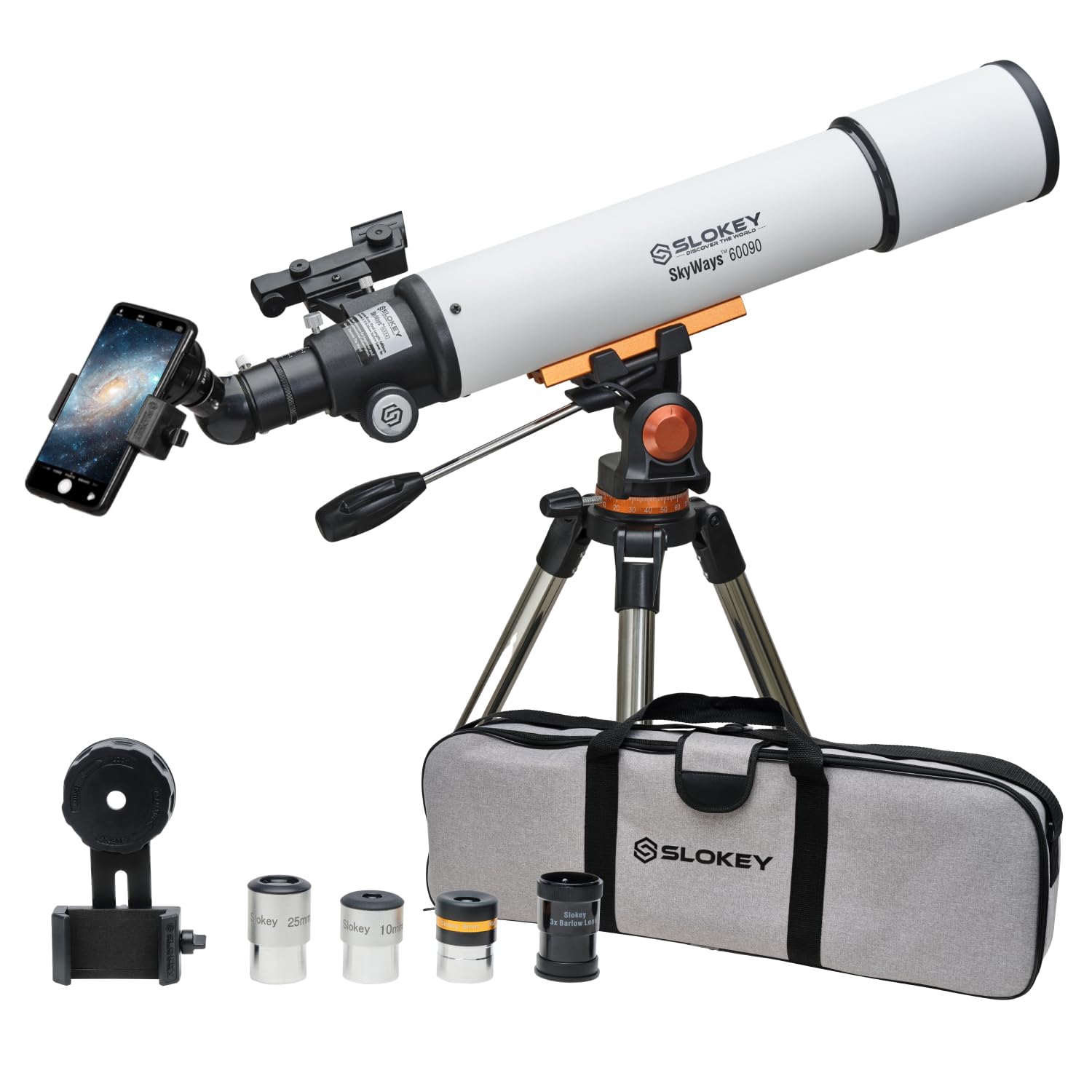 Slokey 60090 Astronomical Refractor Telescope 24x-300x Magnification - Portable & Powerful Travel Telescope for Adults & Beginners - Perfect for Moon Viewing, Planet Observation & Stargazing - Ideal for Camping, Hiking & Outdoor Adventures