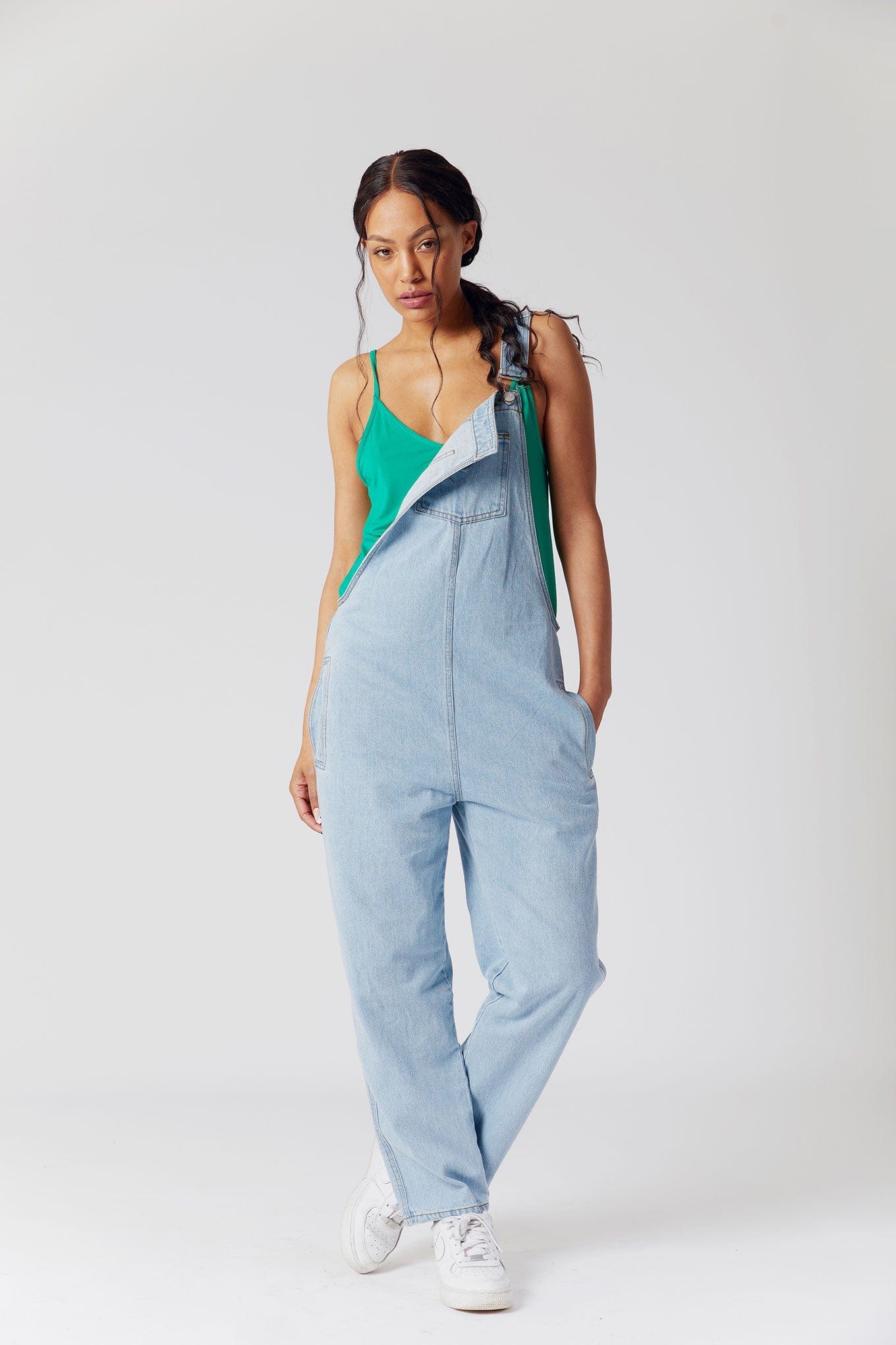 Joy Organic Cotton Denim Dungarees for Women - Light Blue Wash Comfortable Overalls | Perfect for Casual Wear, Gardening & Outdoor Activities