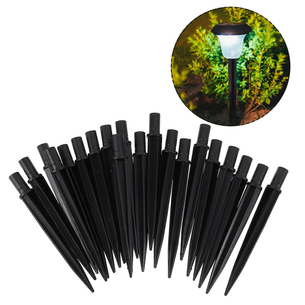 25 Pack Solar Light Stakes - 5.5 x 0.55 Inch Replacement Ground Spikes for Garden Pathway Lights, Landscape Yard Lamps - Perfect for Driveway, Walkway, Flower Bed & Outdoor Decoration Lighting