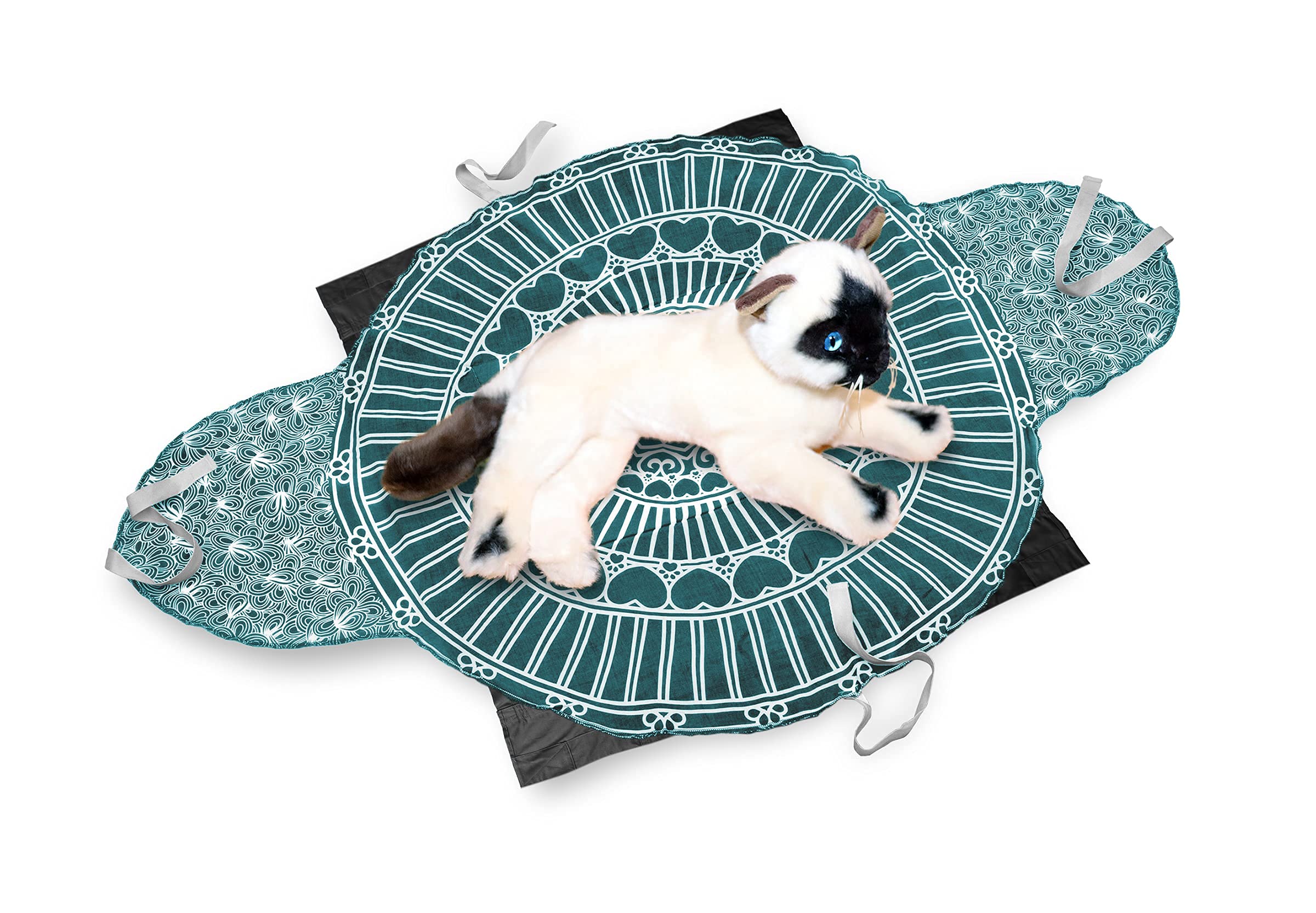 Eco-Friendly Pet Casket for Dogs Cats Rabbits Birds - Biodegradable Burial & Cremation Ceremony Kit - Classic Cotton Design - Small Size in Black/Teal Green - Perfect for Memorial Services & Pet Funerals