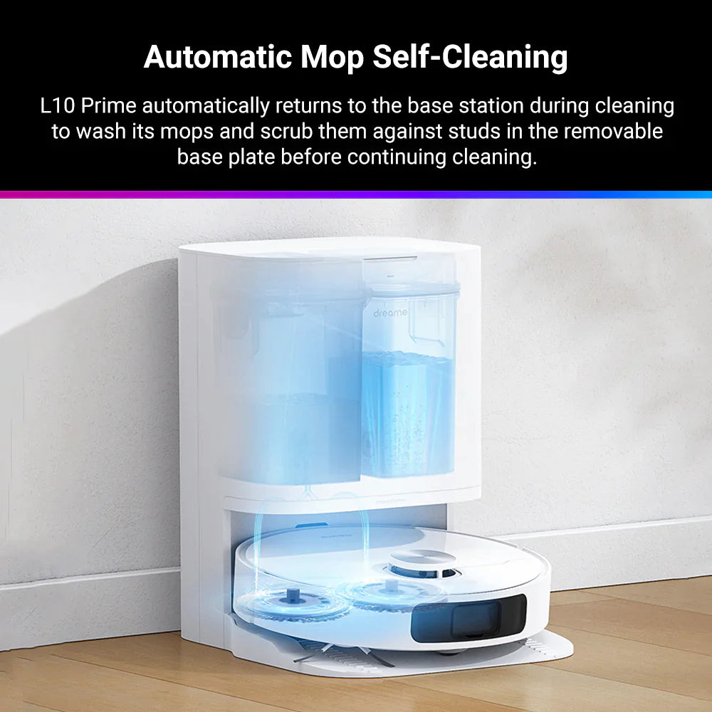 Dreame L10 Prime Self-Cleaning Robot Vacuum and Mop Combo - Smart Mapping, 4000Pa Suction, Auto Mop Washing - Perfect for Hardwood Floors & Pet Hair Removal