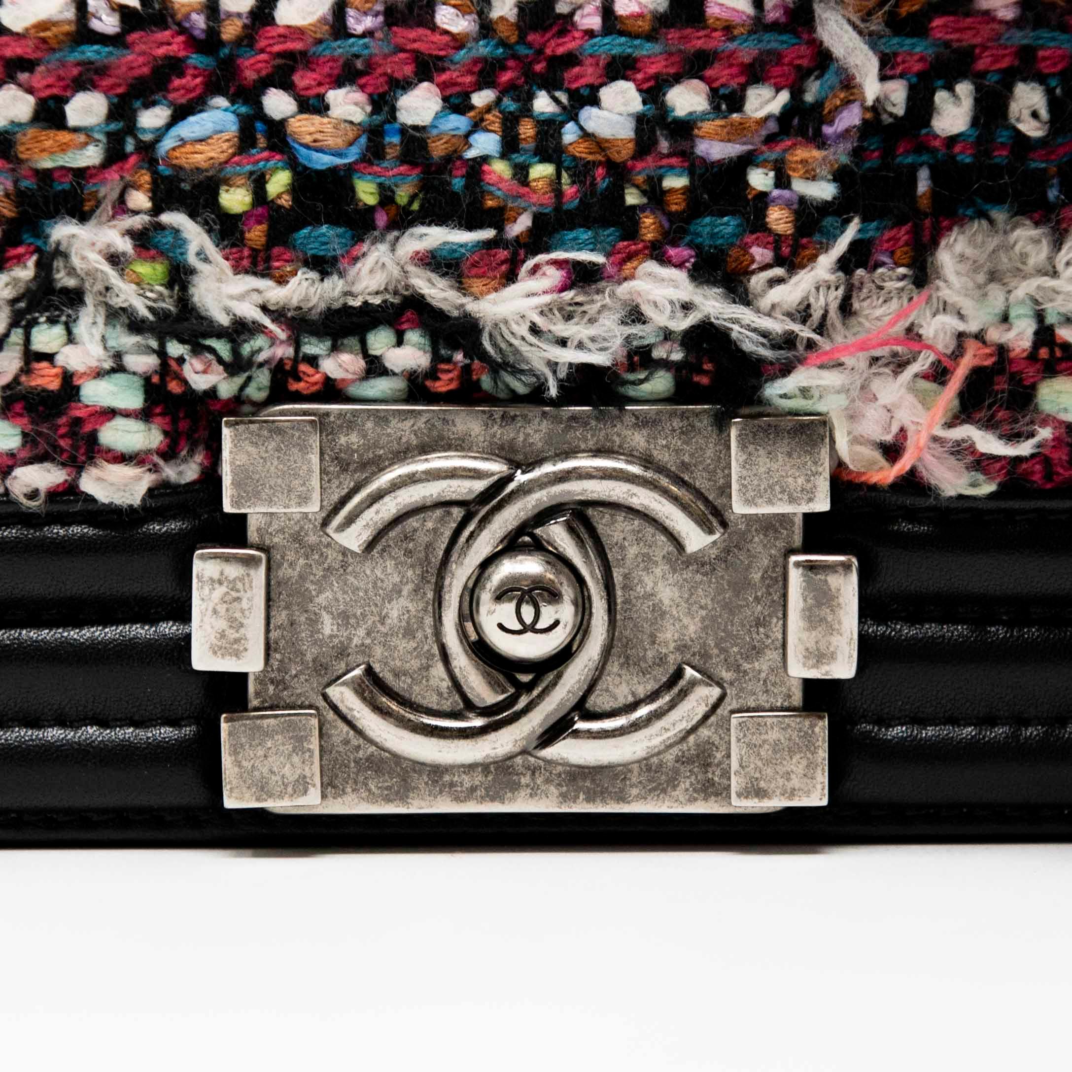 Chanel Multicolour Tweed Small Boy Bag - Luxury Designer Handbag for Women | Perfect for Parties, Weddings & Special Occasions