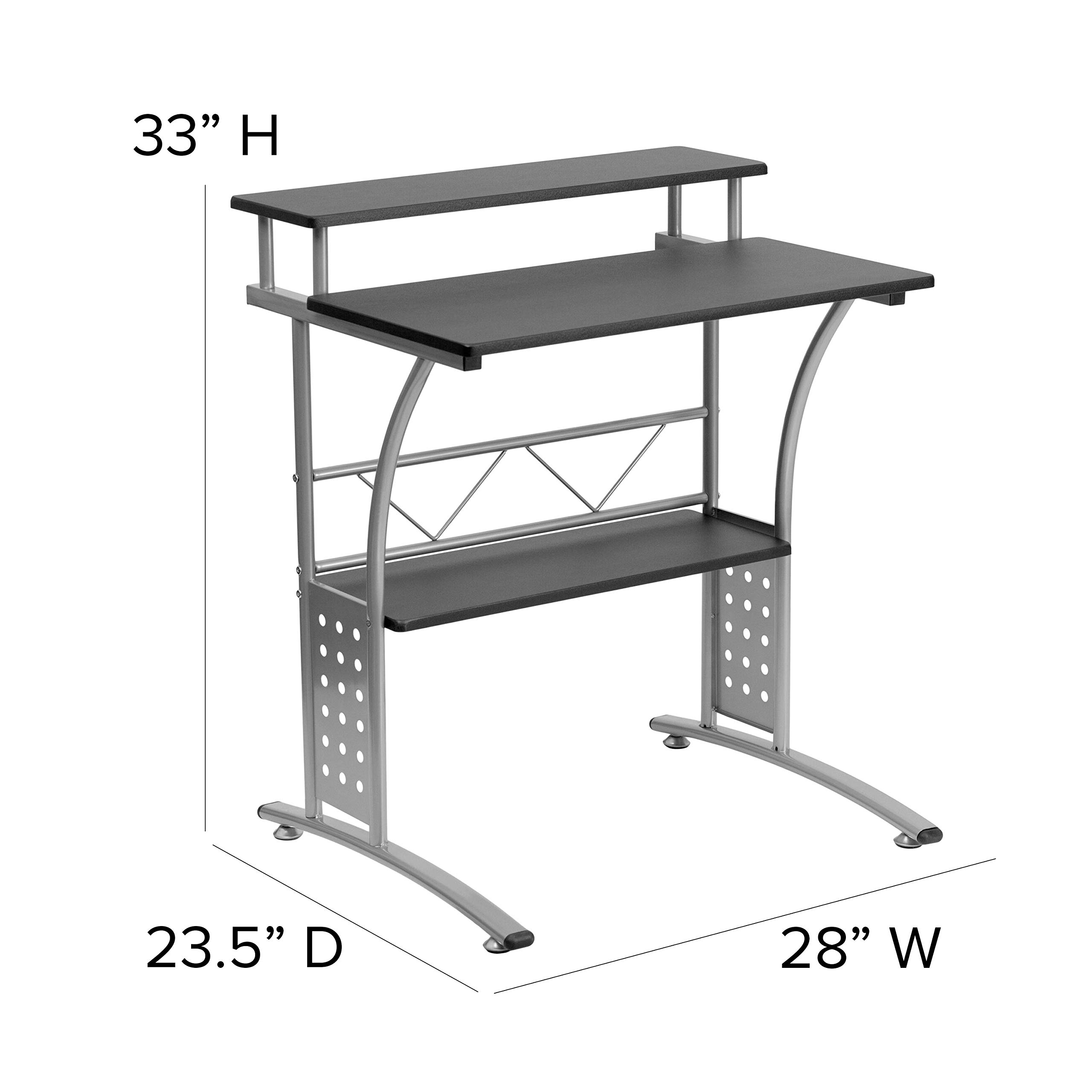 Flash Furniture Clifton Modern Office Computer Desk with Storage Shelves - 28