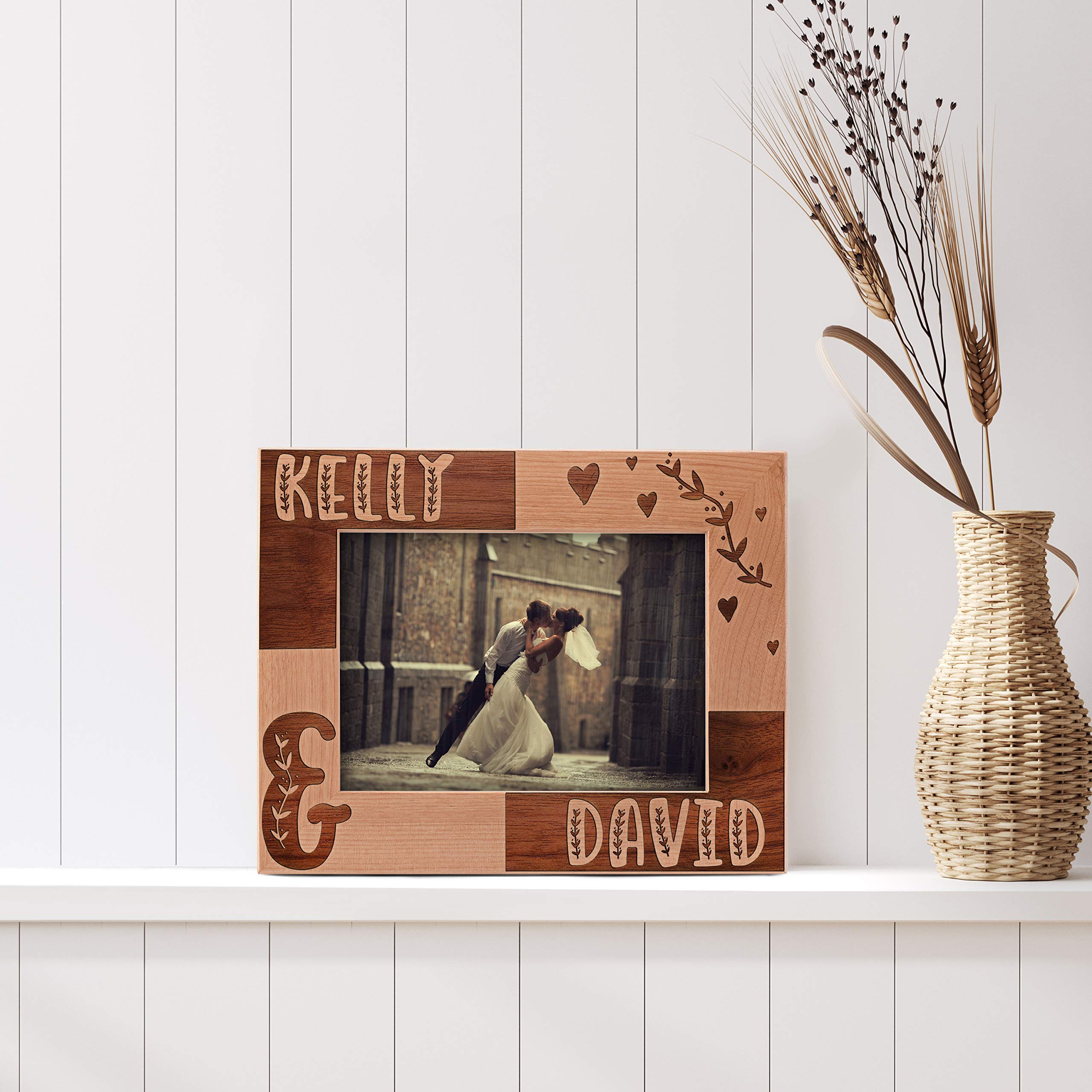 5x7 Personalized Wedding Picture Frame - Engraved Couples Love Photo Frame for Romantic Wedding, Engagement & Valentine's Day Gifts | Perfect for Anniversary Decor, Bridal Shower Present & Home Display