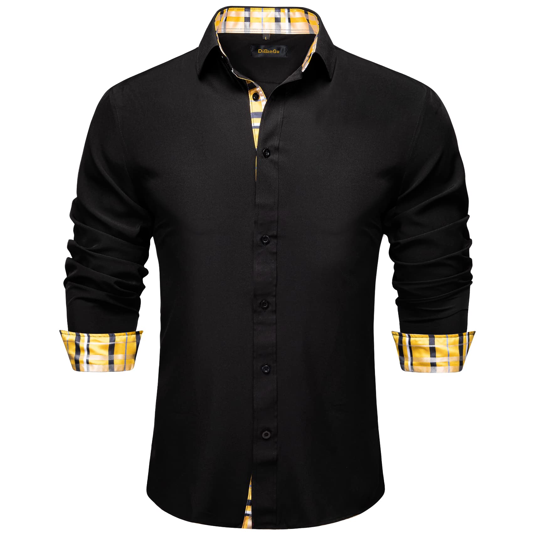 DiBanGu Men's Button Down Dress Shirts | Long Sleeve Casual Business Shirt | Regular Fit Cotton Blend with Contrast Inner Collar | Perfect for Office, Interviews & Formal Events