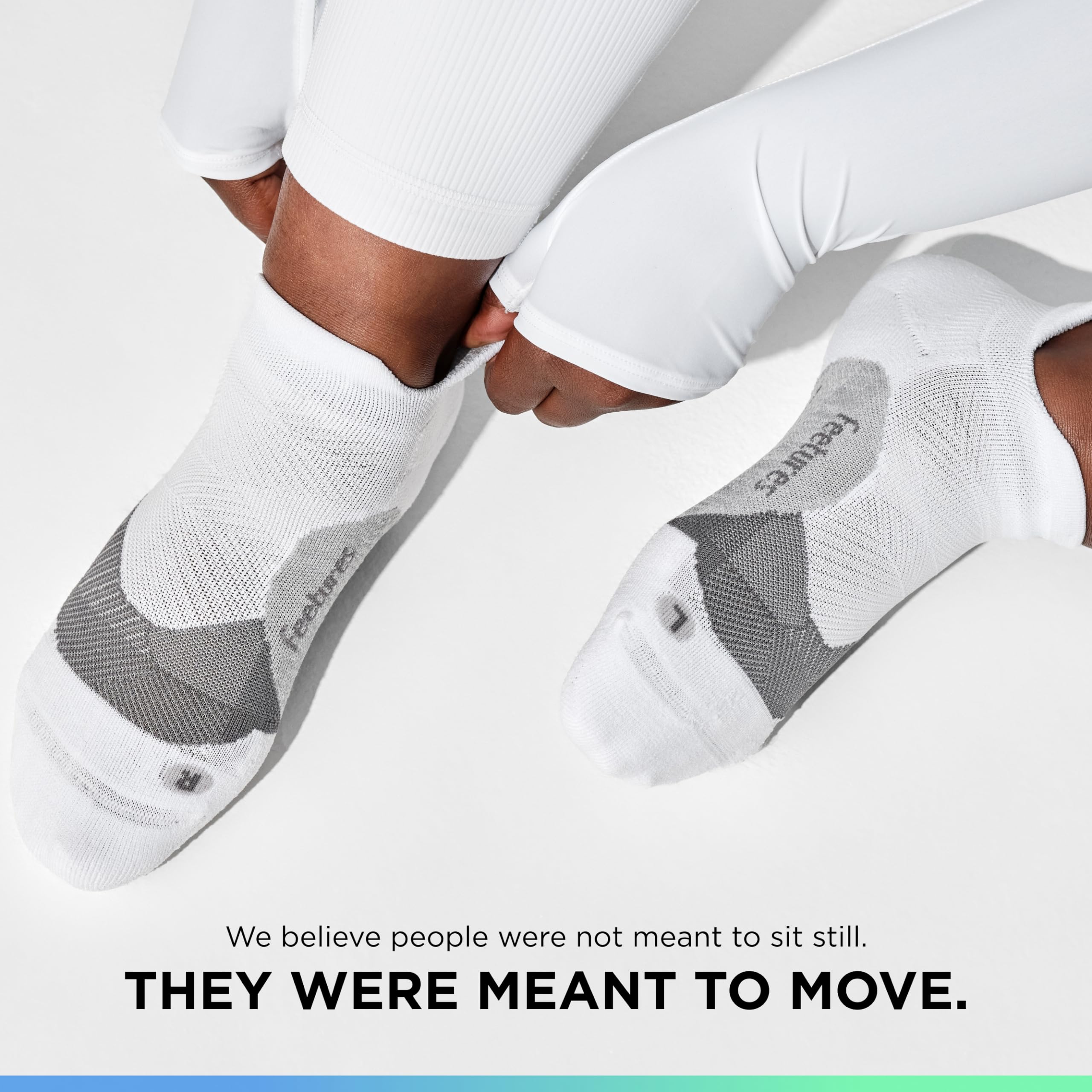 Feetures Elite Light Cushion No Show Tab Ankle Socks - Breathable Athletic Socks with Targeted Compression for Running, Gym & Sports - White (6 Pairs) - Perfect for Workouts, Hiking & Everyday Comfort
