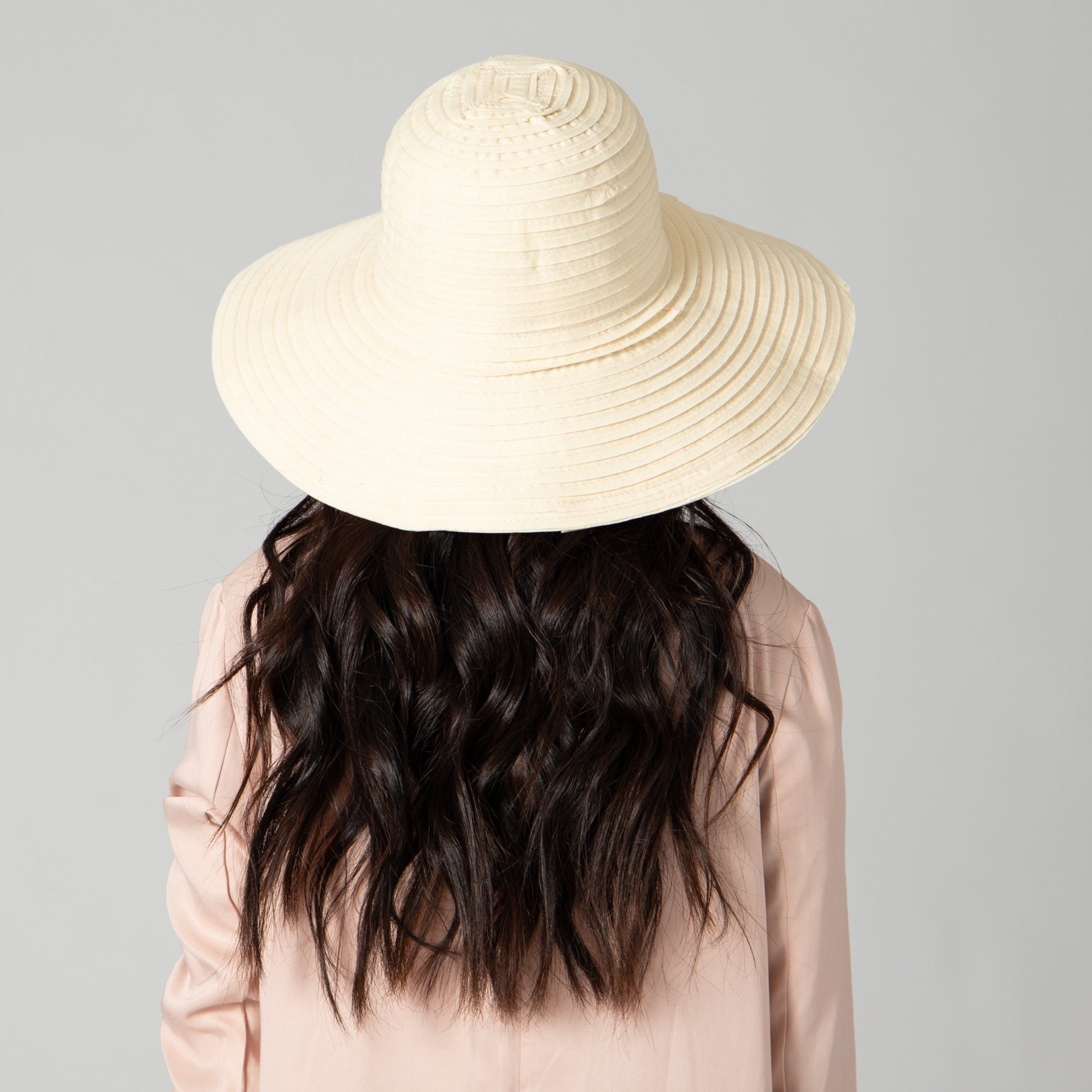 Women's Raw Edge Ribbon Sun Hat - UPF 50+ Wide Brim Beach Hat for Summer Outdoor Activities, Travel & Gardening
