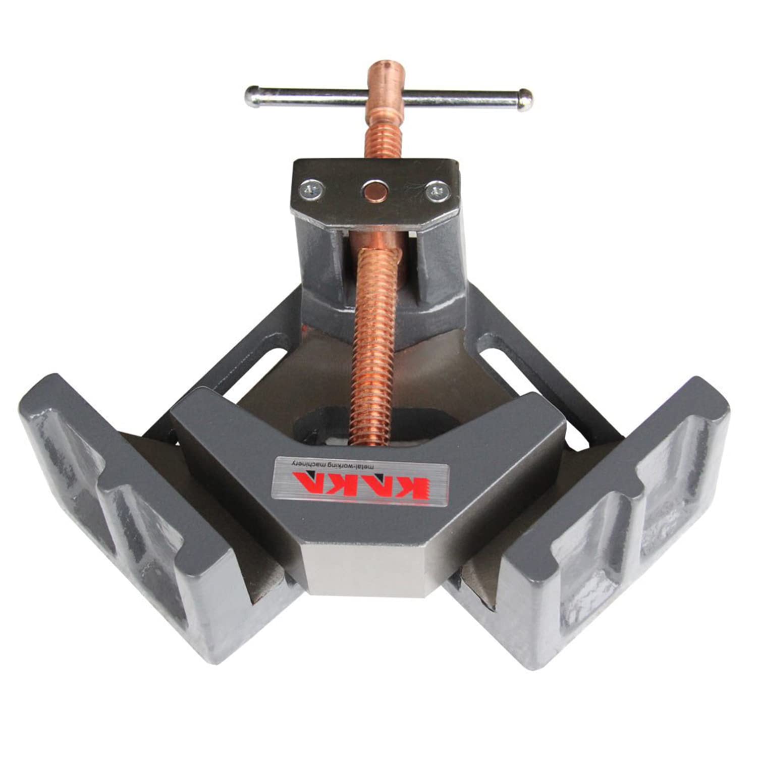 KAKA INDUSTRIAL AC-100 Heavy Duty 90 Degree Angle Clamp Vice - Solid Cast Iron Welding Clamp for Metalworking, Woodworking & DIY Projects - Perfect for Welding, Carpentry and Workshop Applications