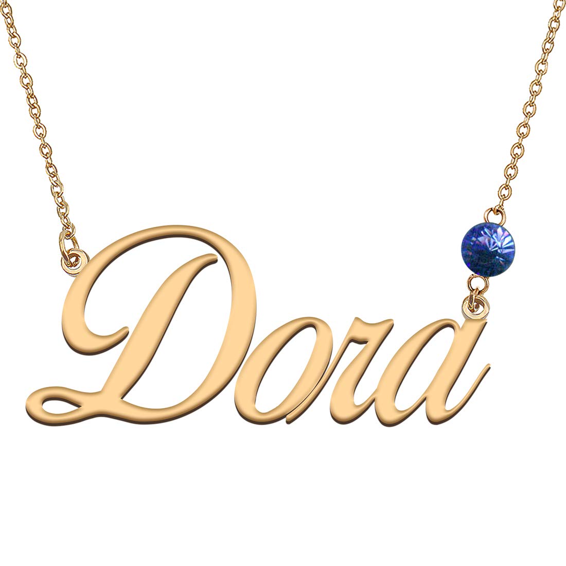 Personalized Initial Birthstone Name Necklace for Women & Girls - Custom Engraved Jewelry Gift for Birthday, Anniversary & Special Occasions