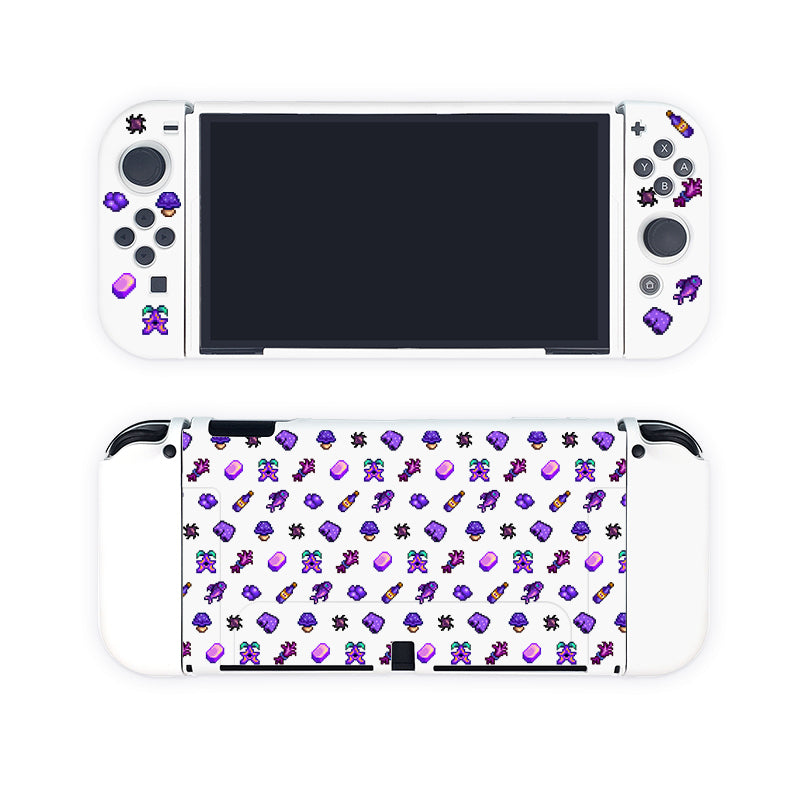 Premium Purple Stardew Valley Themed Carrying Case for Nintendo Switch & OLED - Protective Travel Pouch for Gaming Console & Accessories - Perfect for Commuting, Travel & Storage