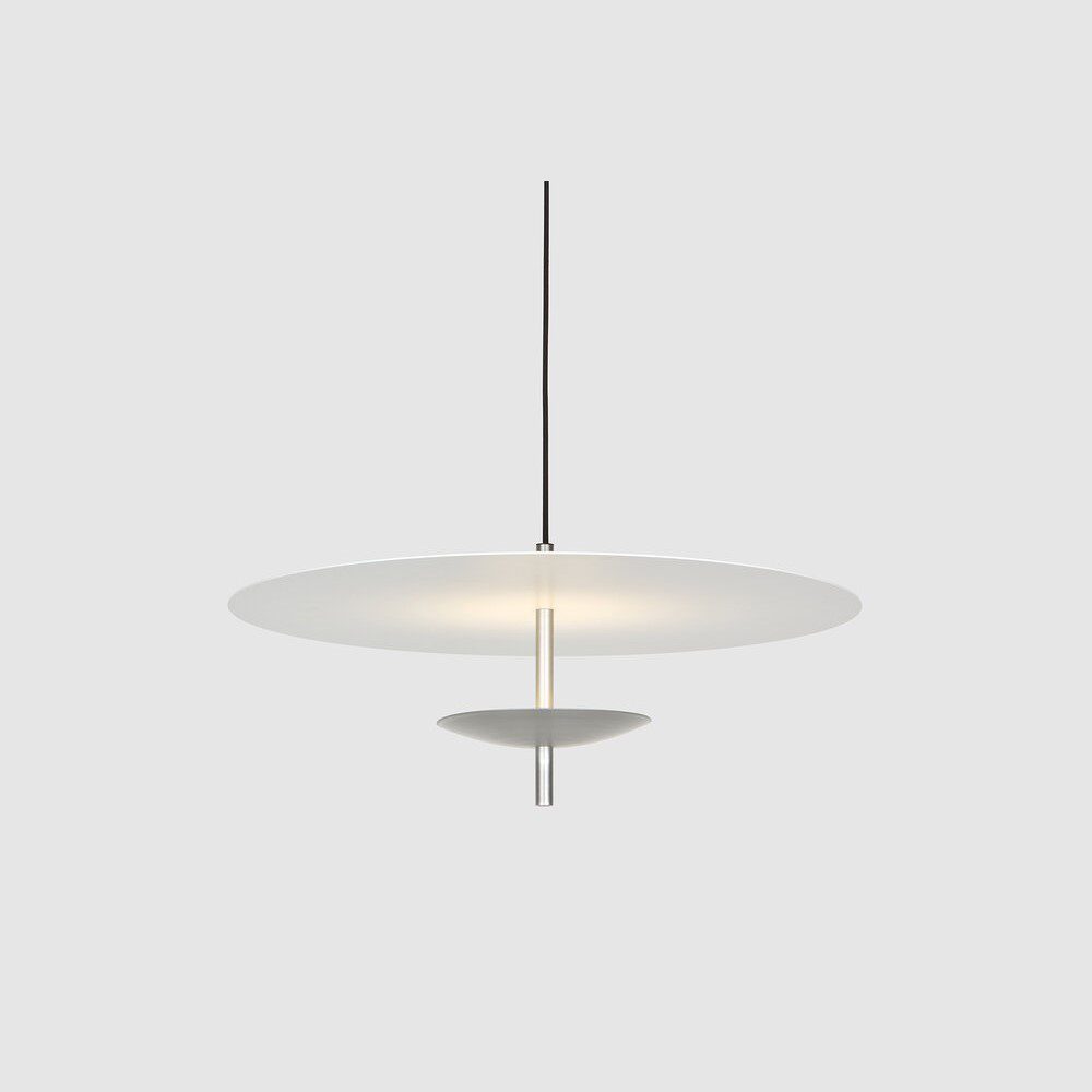 BEN TOVIM DESIGN Reflector Round Pendant Light - Brushed Anodized Silver Finish | 2 Size Options | Modern Ceiling Lighting for Living Room, Bedroom & Dining Area