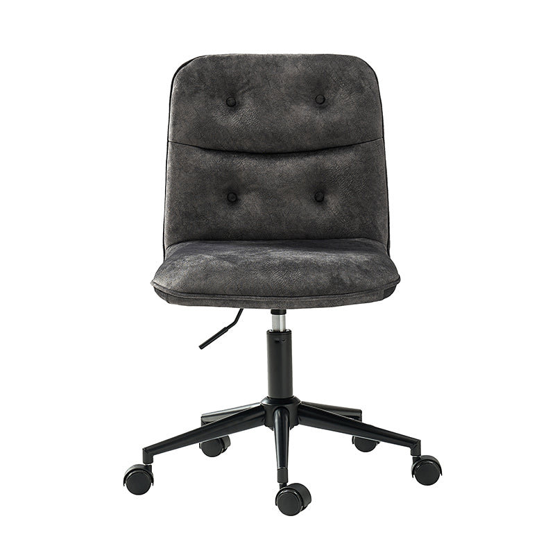 Leonhard Upholstered Swivel Task Chair - Adjustable Height Office Chair with Plush Velvet Fabric & Smooth-Rolling Wheels for Home Office, Study, or Workspace