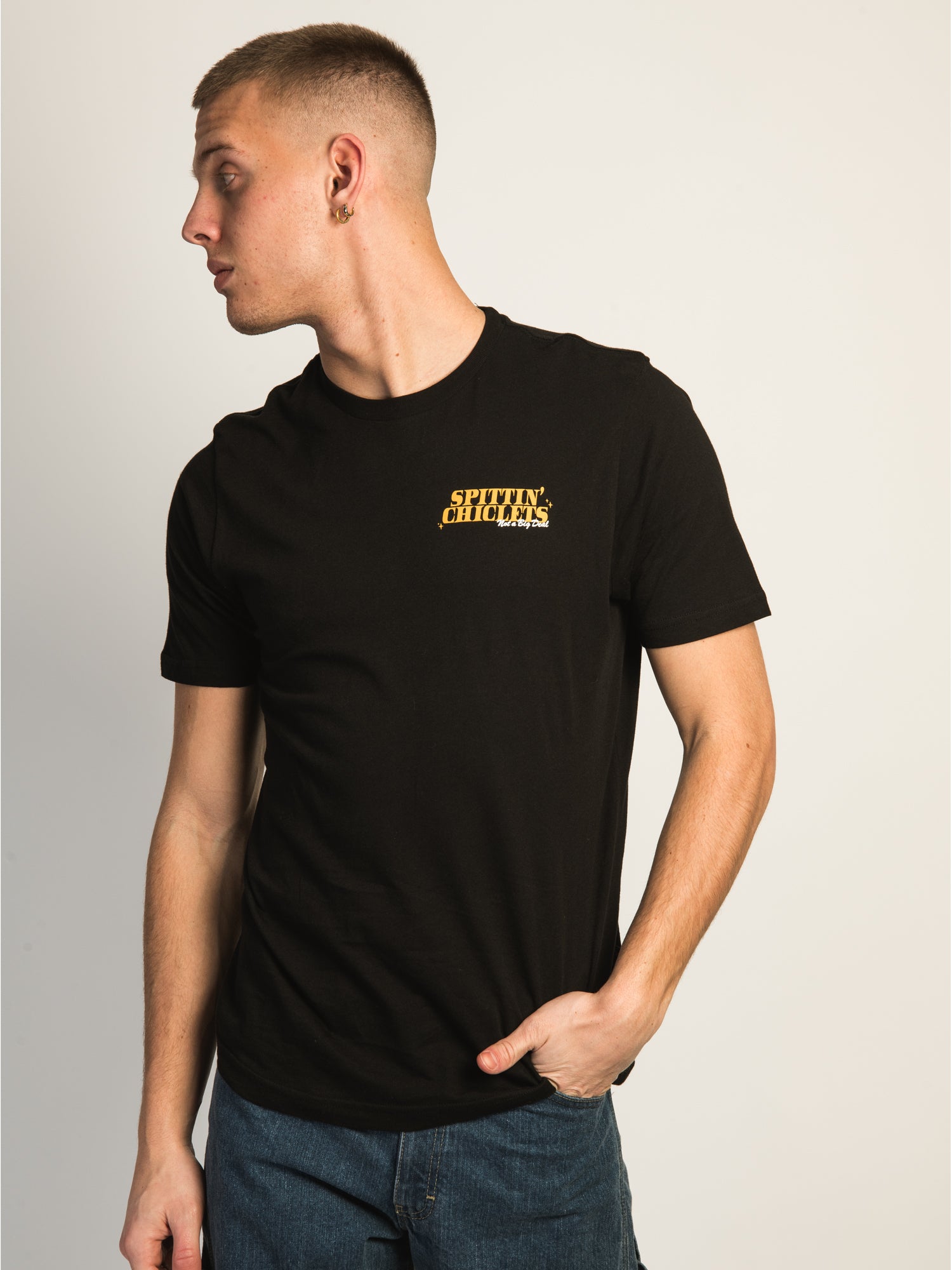 Barstool Sports Spittin' Chiclets Hockey Puck T-Shirt - Men's Hockey Fan Apparel for Games & Casual Wear