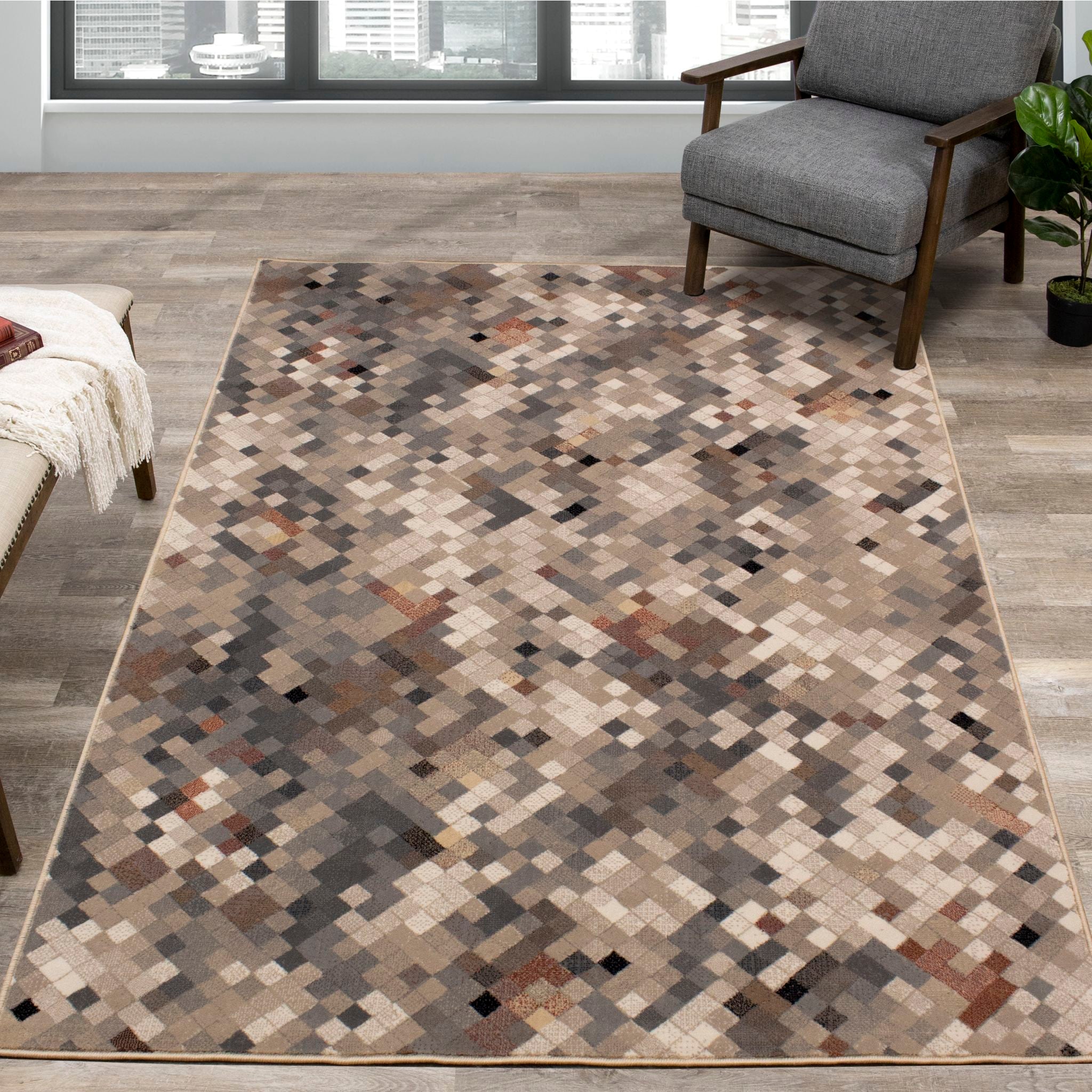 Premium Abbey Area Rug 5'x8' - Soft & Durable Living Room Carpet for Home Decor - Perfect for Bedroom, Office, and Lounge Spaces