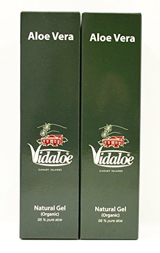 Organic Aloe Vera Gel 98% Pure - 2 Pack for Hydration, Sunburn Relief & Skin Care - Natural Moisturizer for Face, Body & Hair