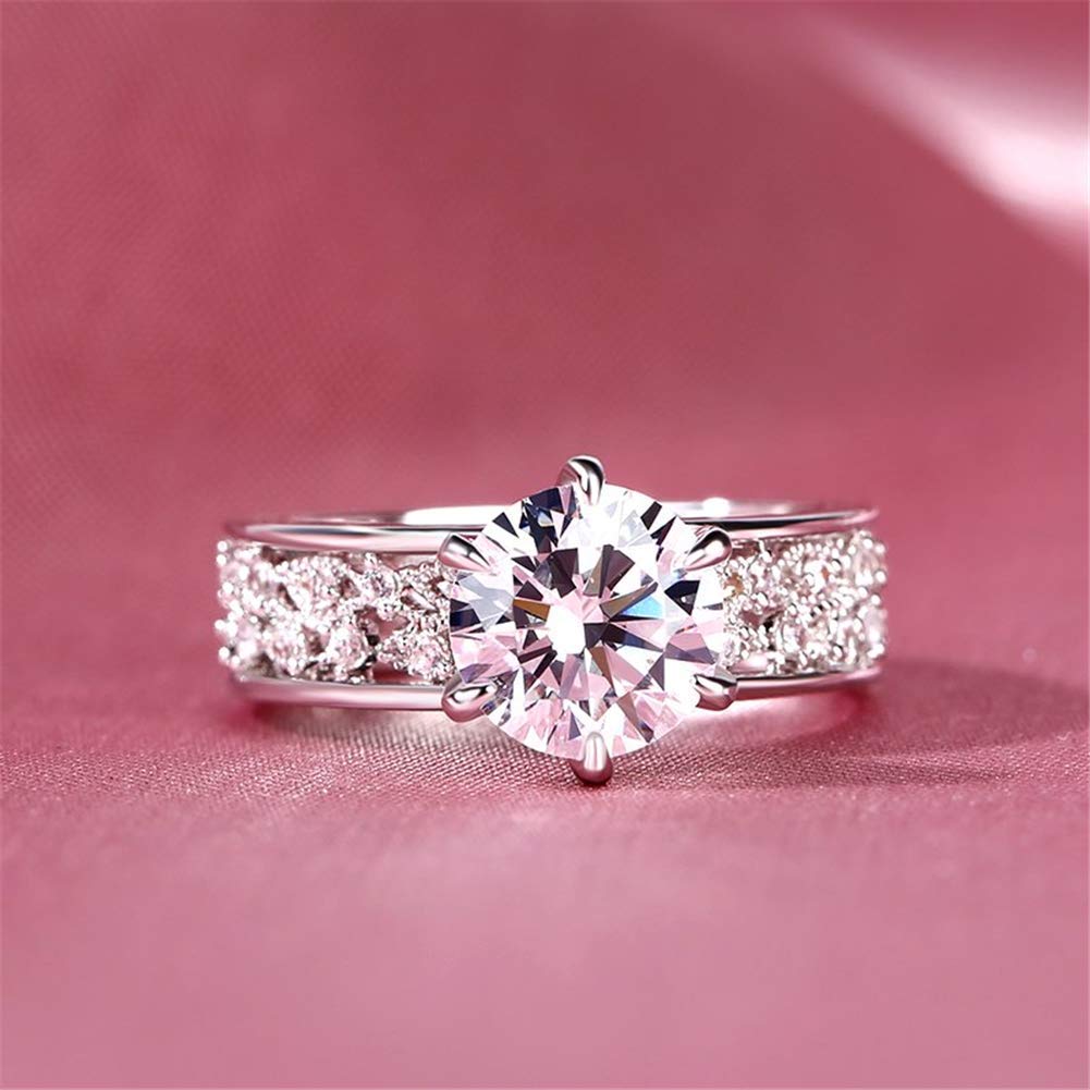 Jeulia 3 Carat Vintage Style Cubic Zirconia Engagement Ring for Women - 925 Sterling Silver Round Cut Wedding Band, Anniversary & Promise Ring - Perfect for Proposals, Bridal Jewelry & Special Occasions