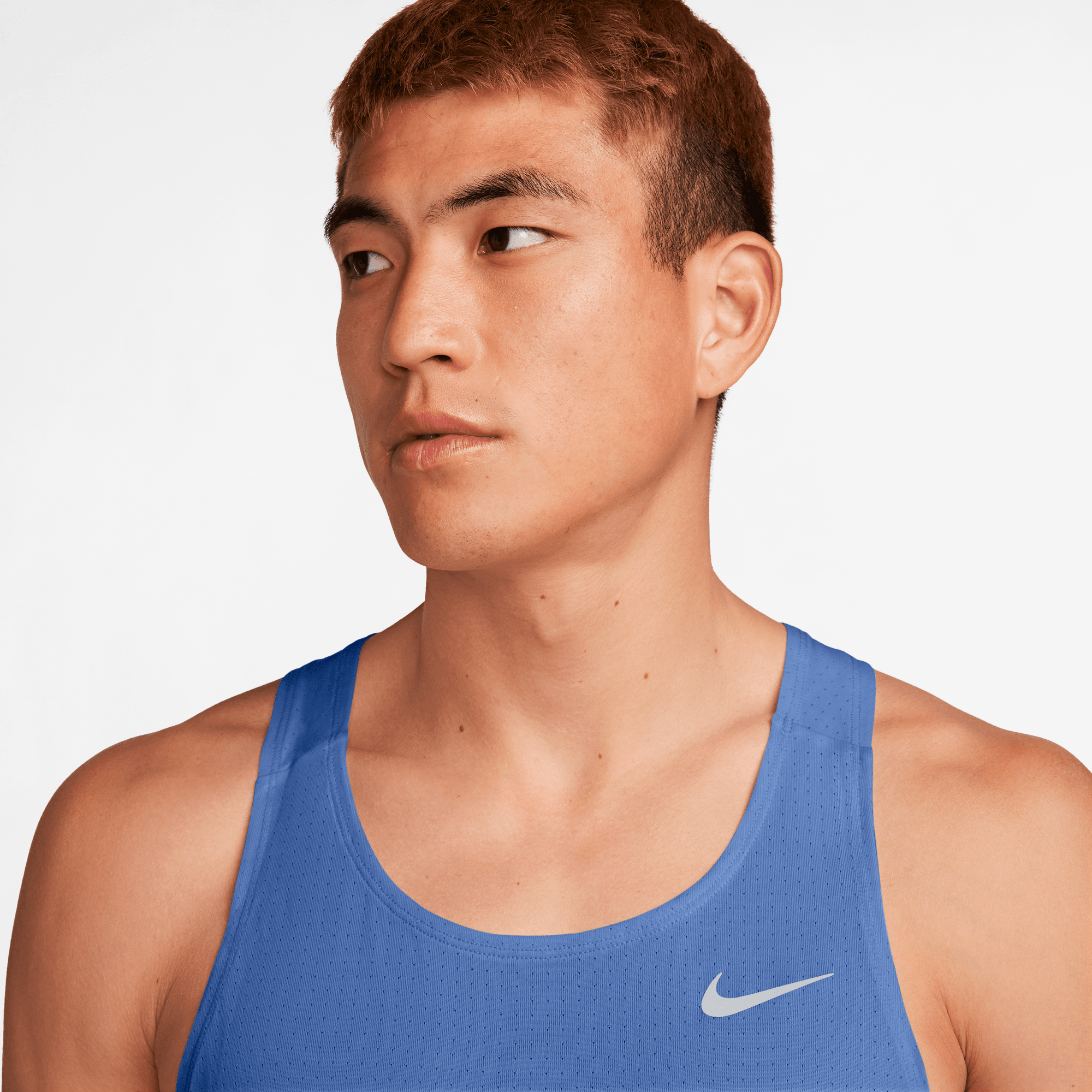 Men's Fast Dri-FIT Running Singlet - Lightweight Moisture-Wicking Athletic Tank Top (Comet Blue/Reflective Silver) - Perfect for Marathon Training, Gym Workouts & Summer Outdoor Sports