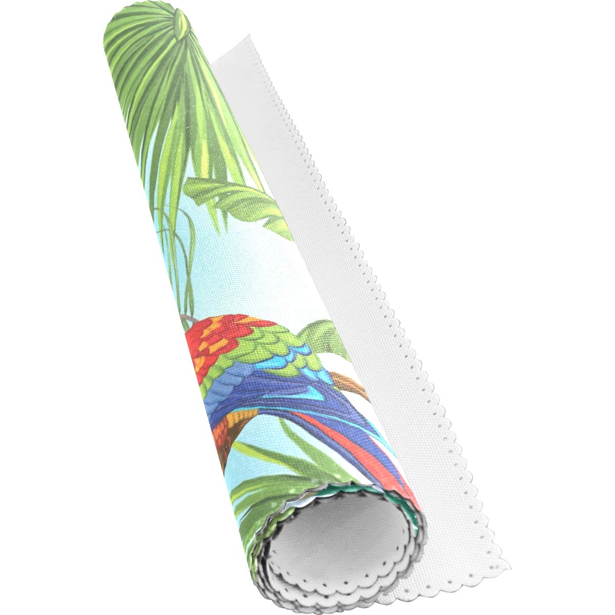 MOYYO Tropical Plants Parrot Placemats - Set of 4 Heat-Resistant Non-Slip Polyester Table Mats, Washable & Easy Clean for Kitchen Dining Decor | Perfect for Bird Lovers, Tropical Theme Parties & Everyday Meals