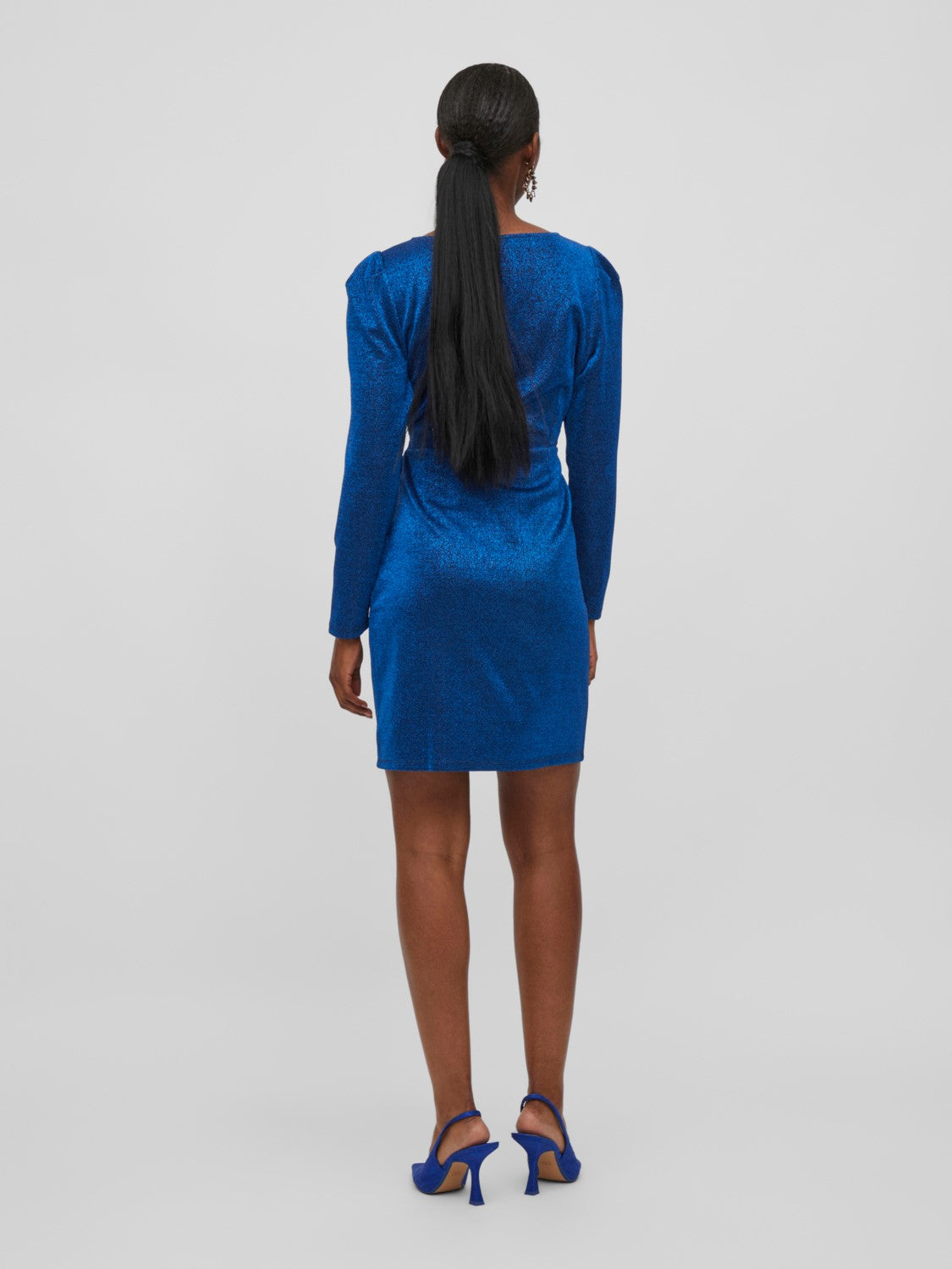 Ileo V Neck Wrap Dress in Mazarine Blue - Flattering Women's Summer Dress for Casual Outings and Beach Vacations