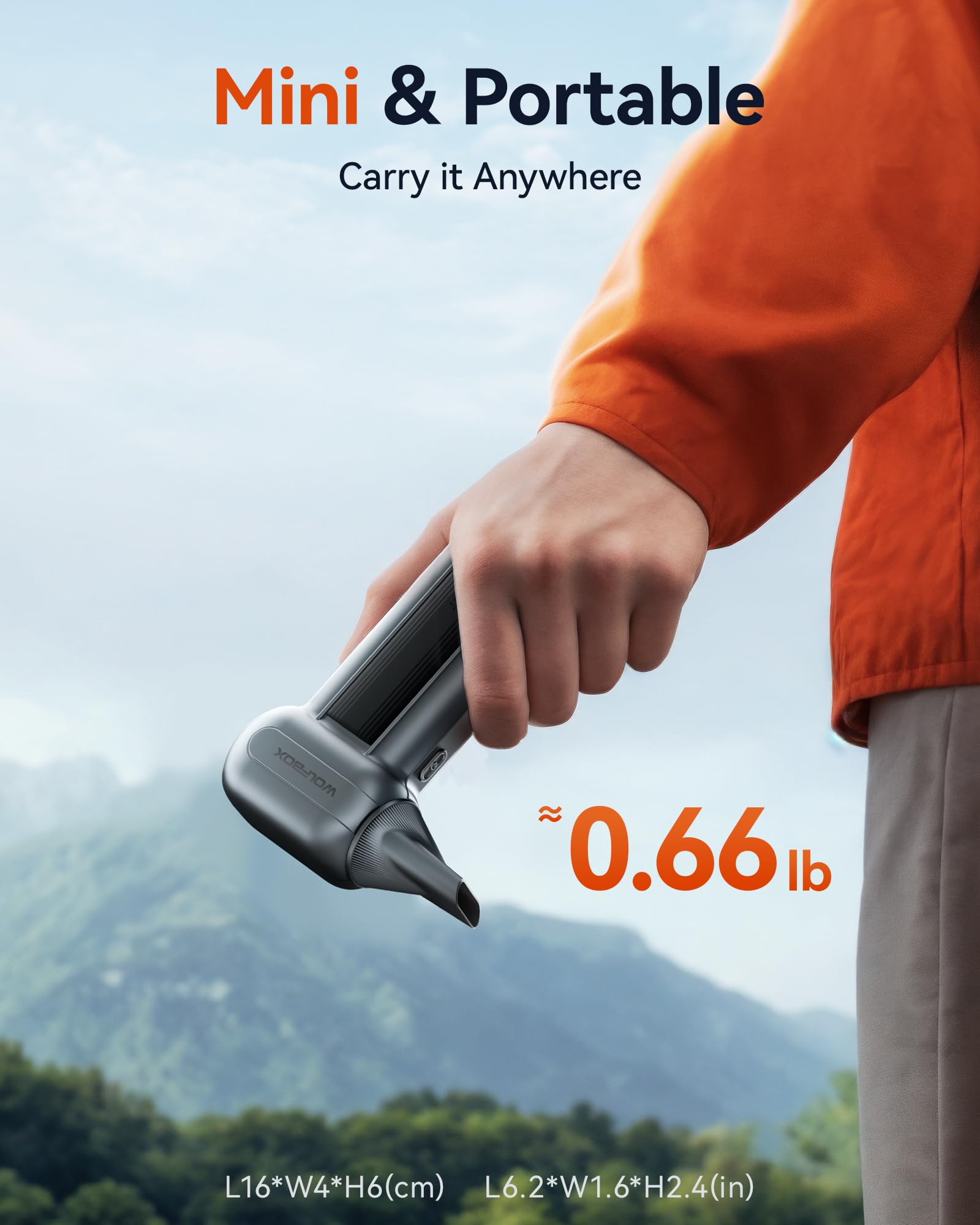 WOLFBOX MF100 Electric Air Duster - 150,000 RPM Super Powerful Cordless Rechargeable Blower with Brushless Motor | 3-Speed Adjustable Dust Blaster for Computer Cleaning, Keyboard Maintenance, Car Detailing & Home Use