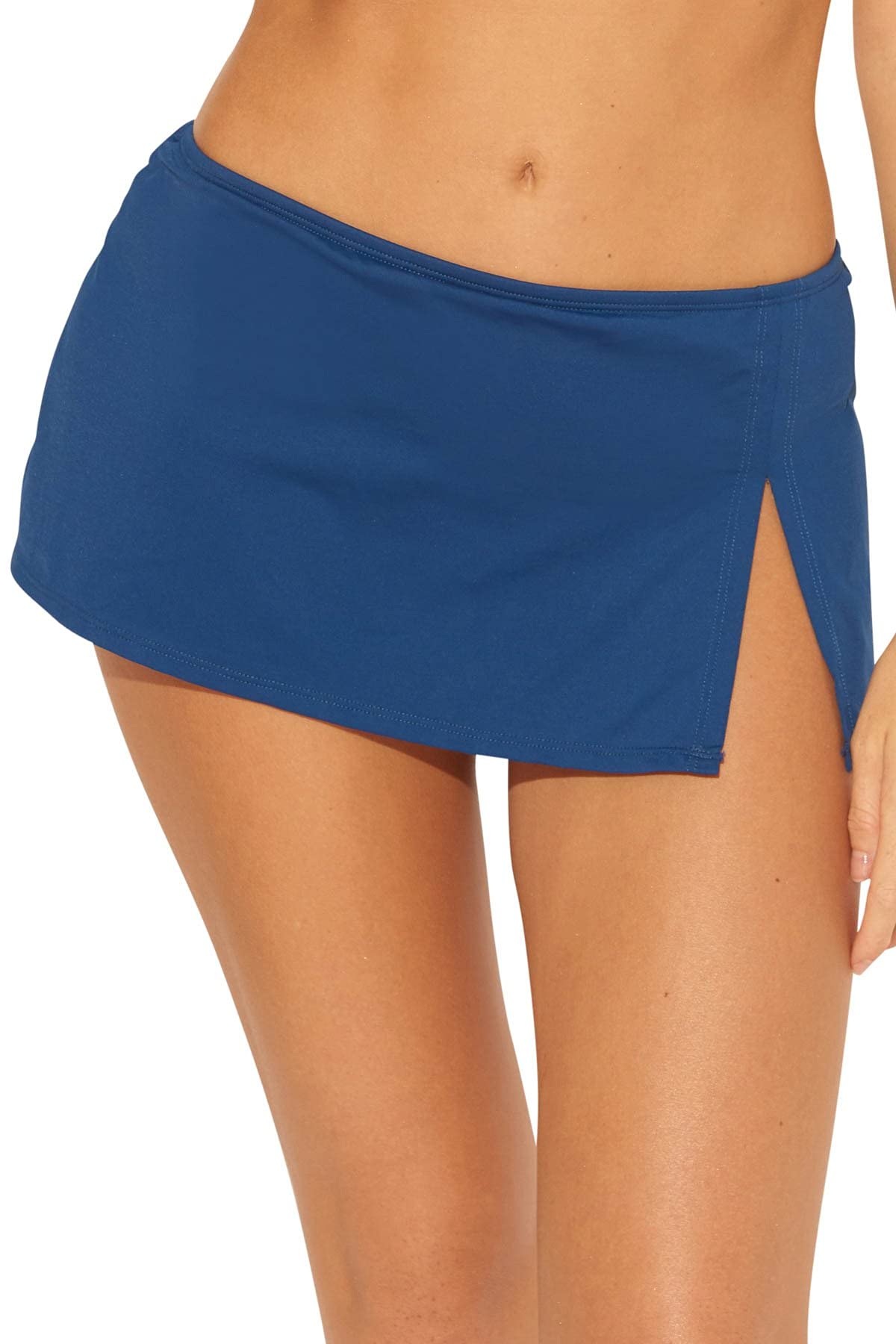 Bleu Rod Beattie Women's Kore Banded Skirted Hipster Bikini Bottom - Navy Blue Size 4 | High Waist Swimwear for Beach, Pool & Vacation