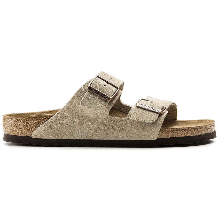 Arizona Suede Leather Sandals for Women - Taupe Color | Comfortable & Stylish Casual Footwear for Summer, Beach, and Everyday Wear