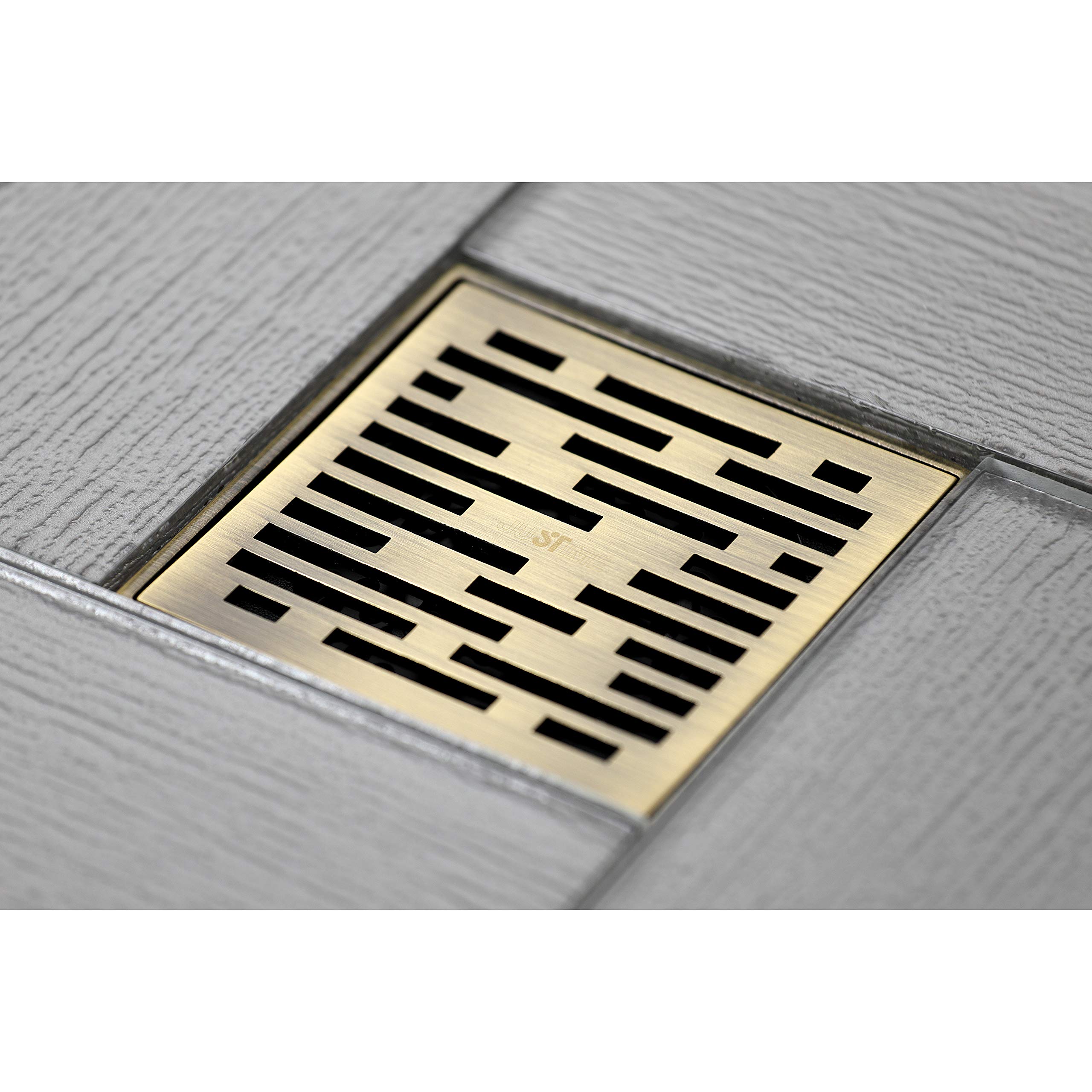 Kingston Brass BSF6310AB Watercourse Shower Drain in Antique Brass Finish - Premium Bathroom Drainage Solution for Showers and Wet Rooms