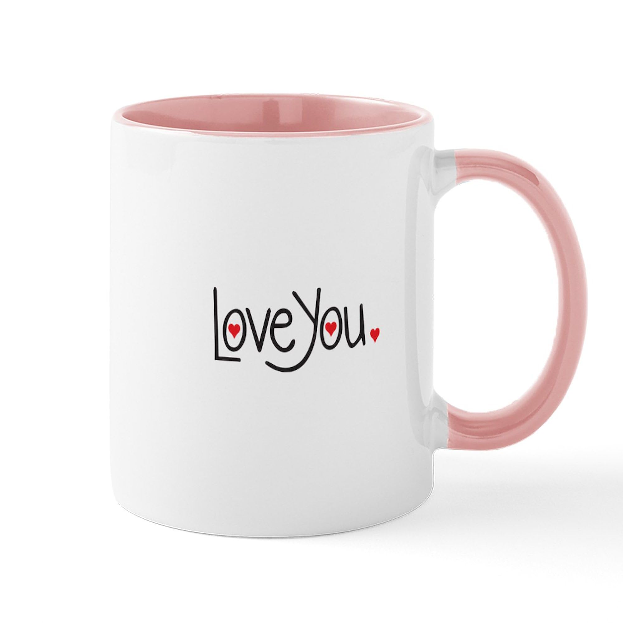 Love You Ceramic Coffee Mug 11 oz (325 ml) - Perfect for Valentine's Day Gifts, Couples, Anniversaries & Romantic Coffee Moments