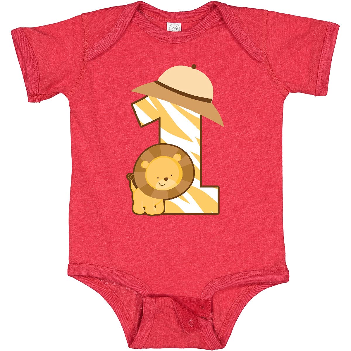 Inktastic Safari 1st Birthday Jungle Animal Baby Bodysuit - Cute 1 Year Old Outfit for Jungle Theme Parties, Photoshoots & Birthday Celebrations