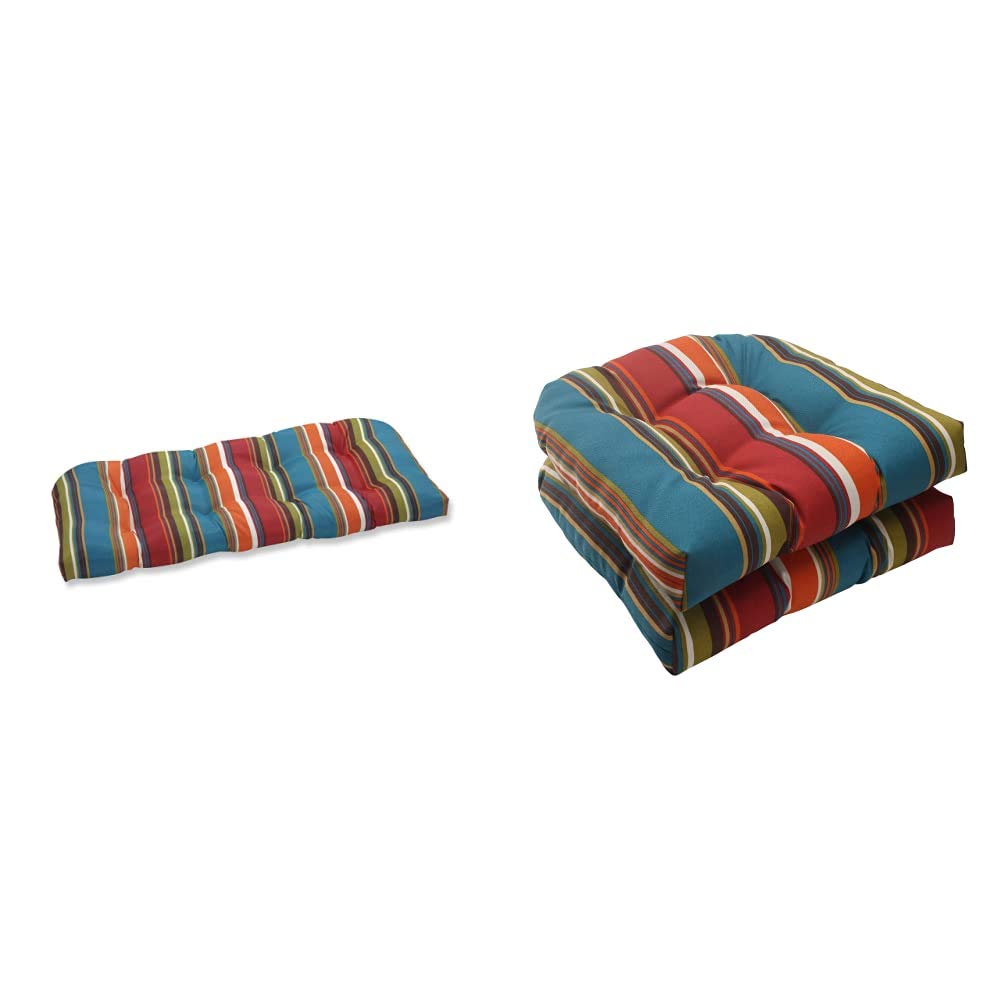 Premium Outdoor/Indoor Westport Teal Tufted Loveseat Cushion 44
