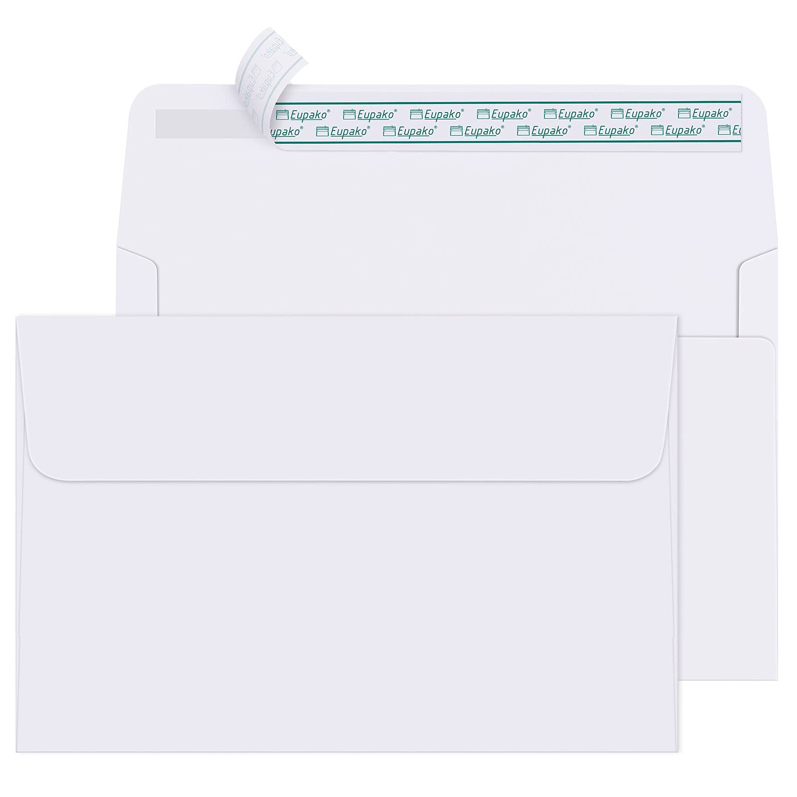Eupako A9 Self Seal Envelopes 250 Pack - 5-3/4 x 8-3/4 Inches White Invitation Envelopes for Wedding, Baby Shower, Greeting Cards, Photos & Business Correspondence - Perfect for Mailing Invites, Announcements & Special Occasions