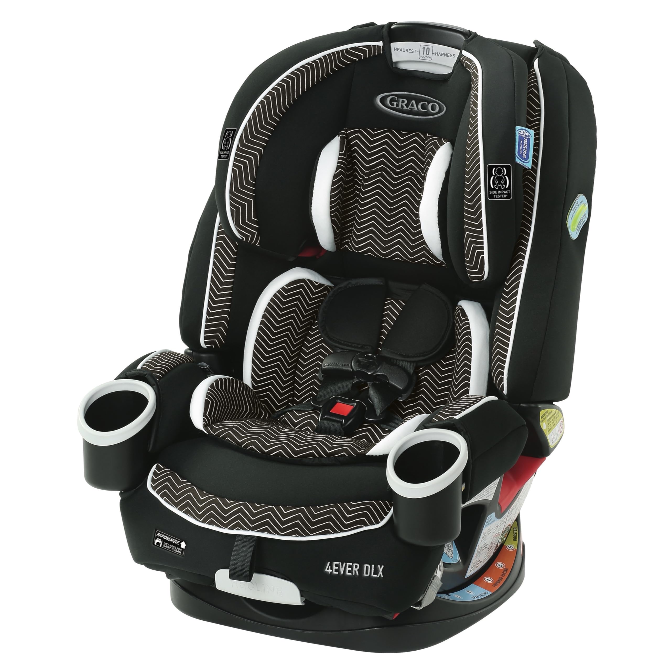 Graco 4Ever DLX 4-in-1 Convertible Car Seat for Infants to Toddlers (10 Years Use) - Rear Facing, Forward Facing, Highback Booster & Backless Booster Options - Perfect for Family Travel, Road Trips & Everyday Commute