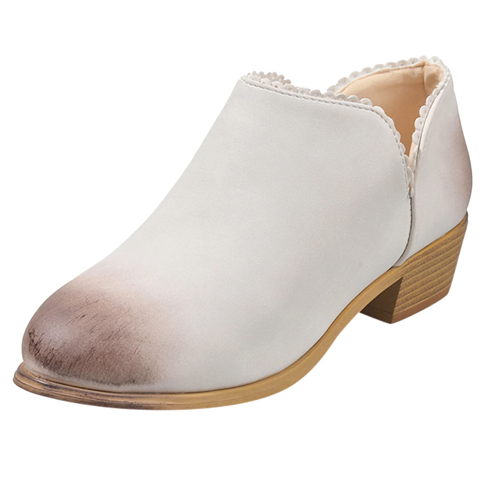 Women's Western Ankle Boots with Wedge Heel & Side Zipper - Stylish Cowgirl Booties for Hiking, Dress & Casual Wear - Perfect for Country Outfits, Festivals & Outdoor Adventures