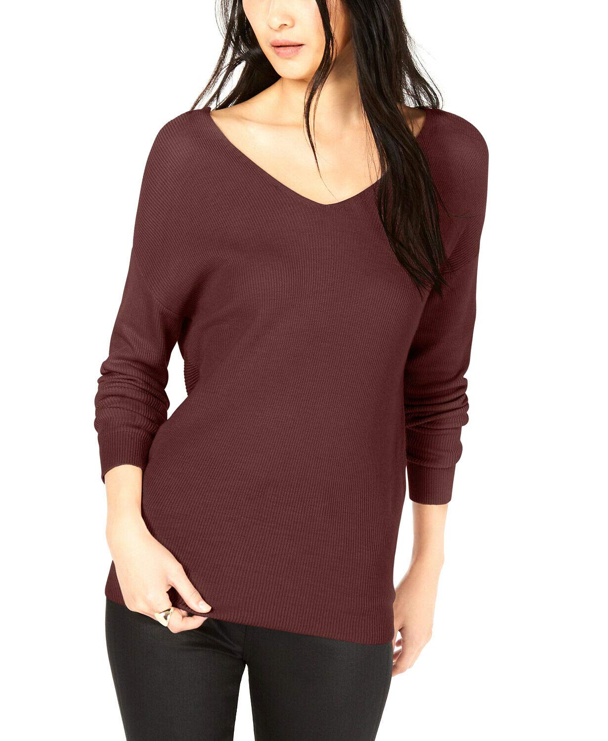 Bar III Women's Ribbed Twist Back Sweater - Soft Knit Pullover for Fall & Winter, Casual Office Wear & Date Night Outfits