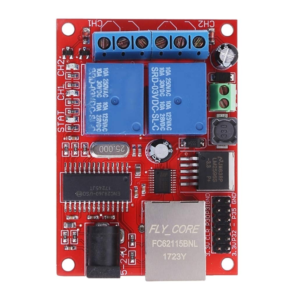 2-Way LAN Ethernet Relay Board with Delay Switch for Home Automation