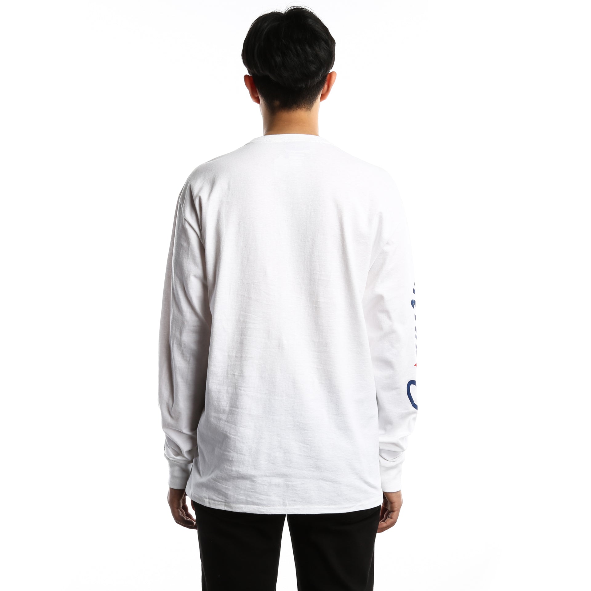 Grizzly x Champion Behind The Arch Long Sleeve T-Shirt for Men - Soft Cotton Crewneck Tee - White Casual Shirt for Streetwear & Everyday Wear