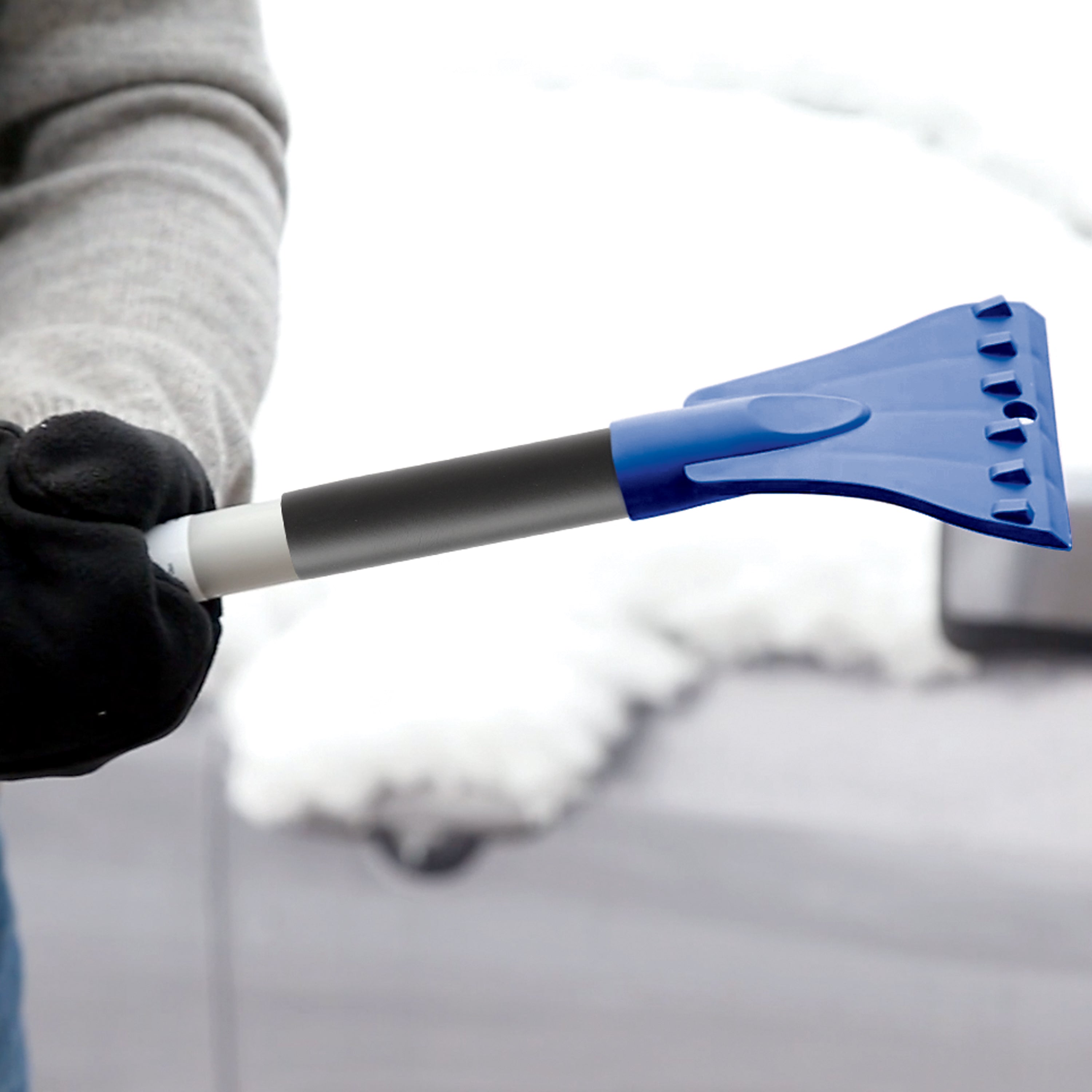 Snow Joe SJBLZD JMB2 SJB 2 Pack Jumbo Telescoping Snow Broom + Ice Scraper | 19 Inch Extendable Winter Car Snow Brush for SUV, Truck & Vehicle - Perfect for Snow Removal & Ice Cleaning