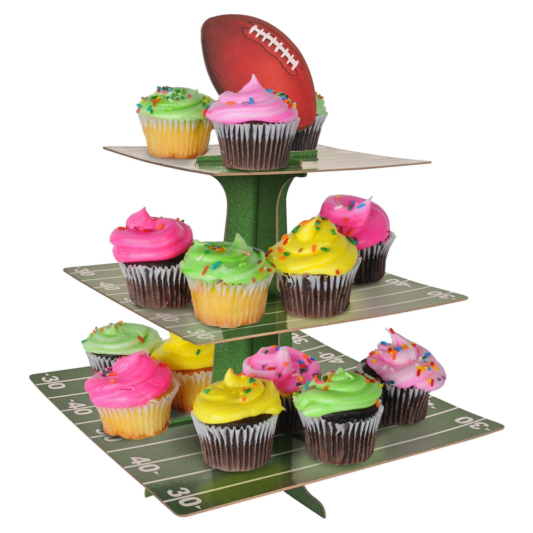 12 Pack Football Cupcake Stand for Party Decorations - Perfect for Game Day, Birthday, and Tailgate Celebrations
