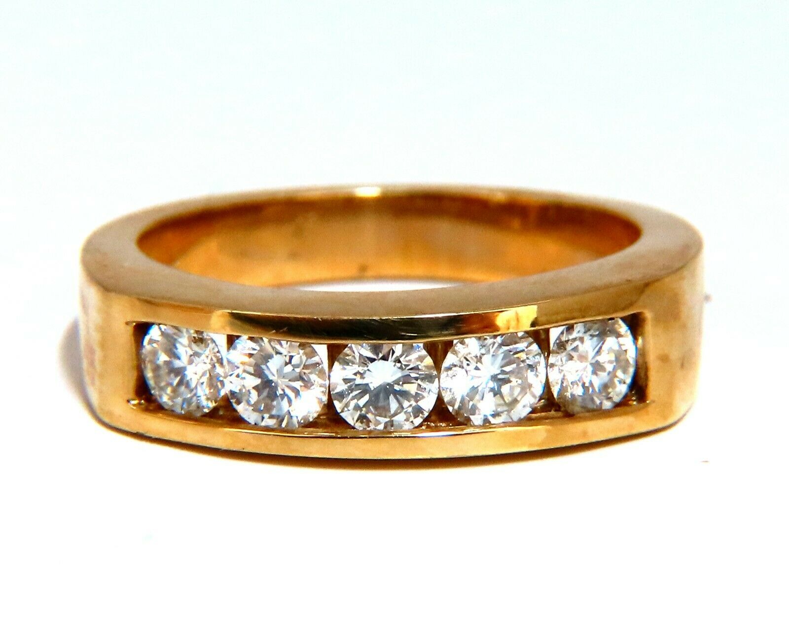 0.70ct Natural Round Diamond 5 Band Channel Ring in 14K White Gold - Elegant Wedding, Engagement & Anniversary Jewelry Gift for Women