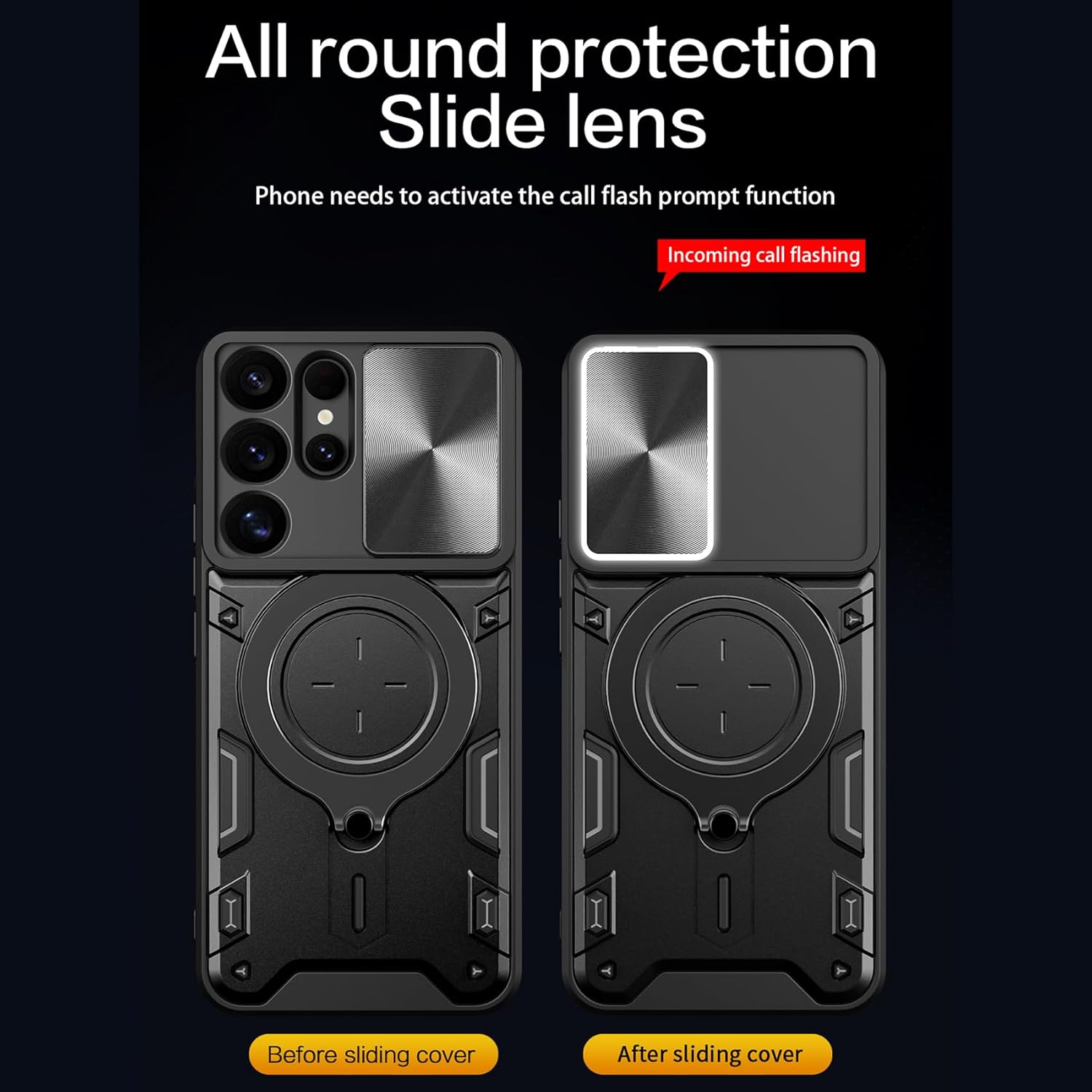 Galaxy S25 Ultra Military Grade Shockproof Case - 360° Rotatable Ring Kickstand & Magnetic Car Mount | Dual Layer Rugged Drop Protection for Samsung S25 Ultra | Perfect for Outdoor, Travel & Daily Use