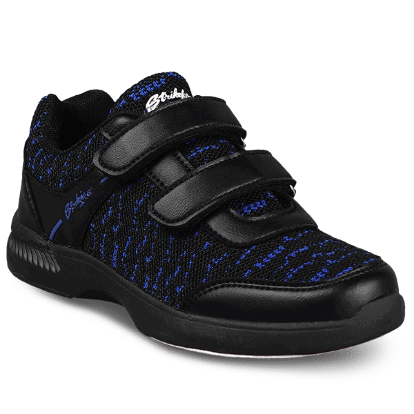 KR Strikeforce Youth Flyer Mesh Lite Velcro Bowling Shoes - Black/Royal - Lightweight & Breathable for Junior Bowlers - Perfect for League Play & Practice Sessions
