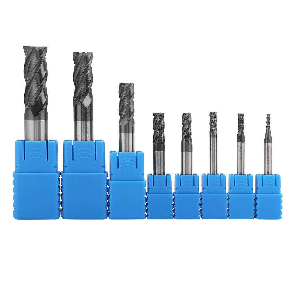 4 Flutes Carbide End Mill Set - High Hardness & Wear Resistance for CNC, Milling, Drilling - Durable Machining Tools for Woodworking, Metalworking & Carpentry Projects