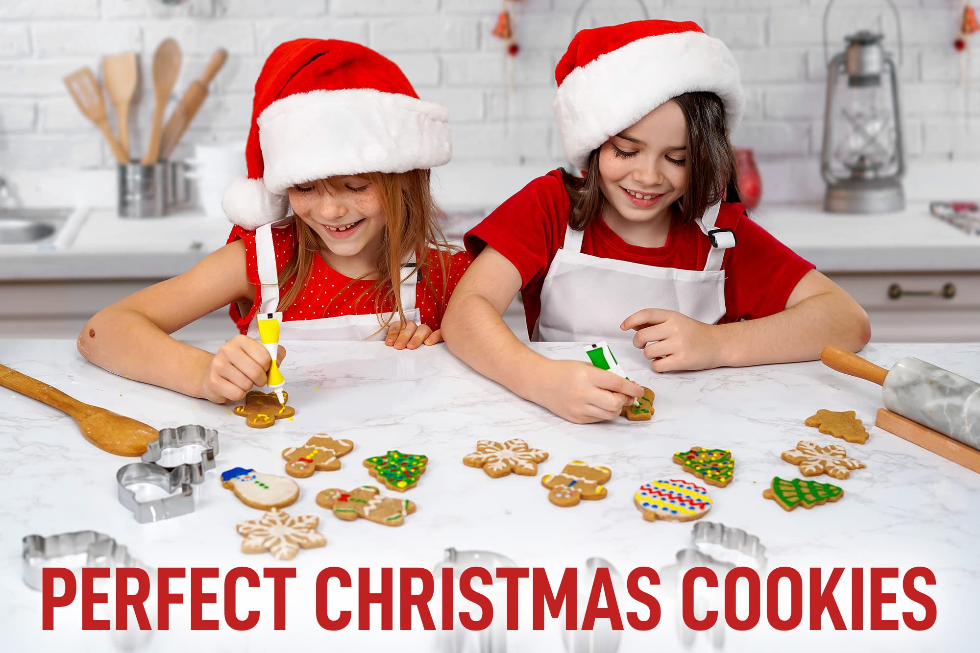 Zulay 14-Piece Stainless Steel Christmas Cookie Cutters Set - Durable Non-Stick Holiday Baking Tools with Folded Edges & Assorted Designs - Perfect for Gingerbread, Sugar Cookies, Biscuits & DIY Christmas Decorations