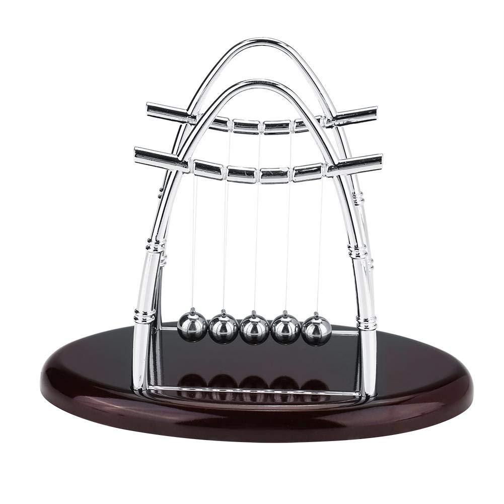 Newton's Cradle Balance Balls - Silver Science Desk Toy for Office Decor & Stress Relief | Perfect Physics Gift for Adults & Kids | Home Office Decor, Science Classroom Display, Meditation Tool