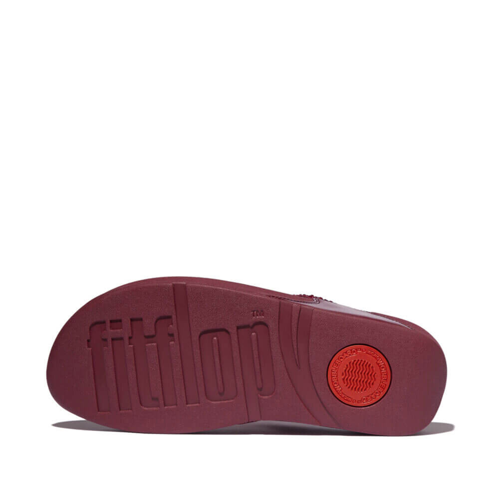 FitFlop Lulu Crystal Mix Sandals for Women - Comfortable Luxe Plum Flip Flops with Arch Support | Perfect for Beach, Pool, and Summer Vacation Outfits