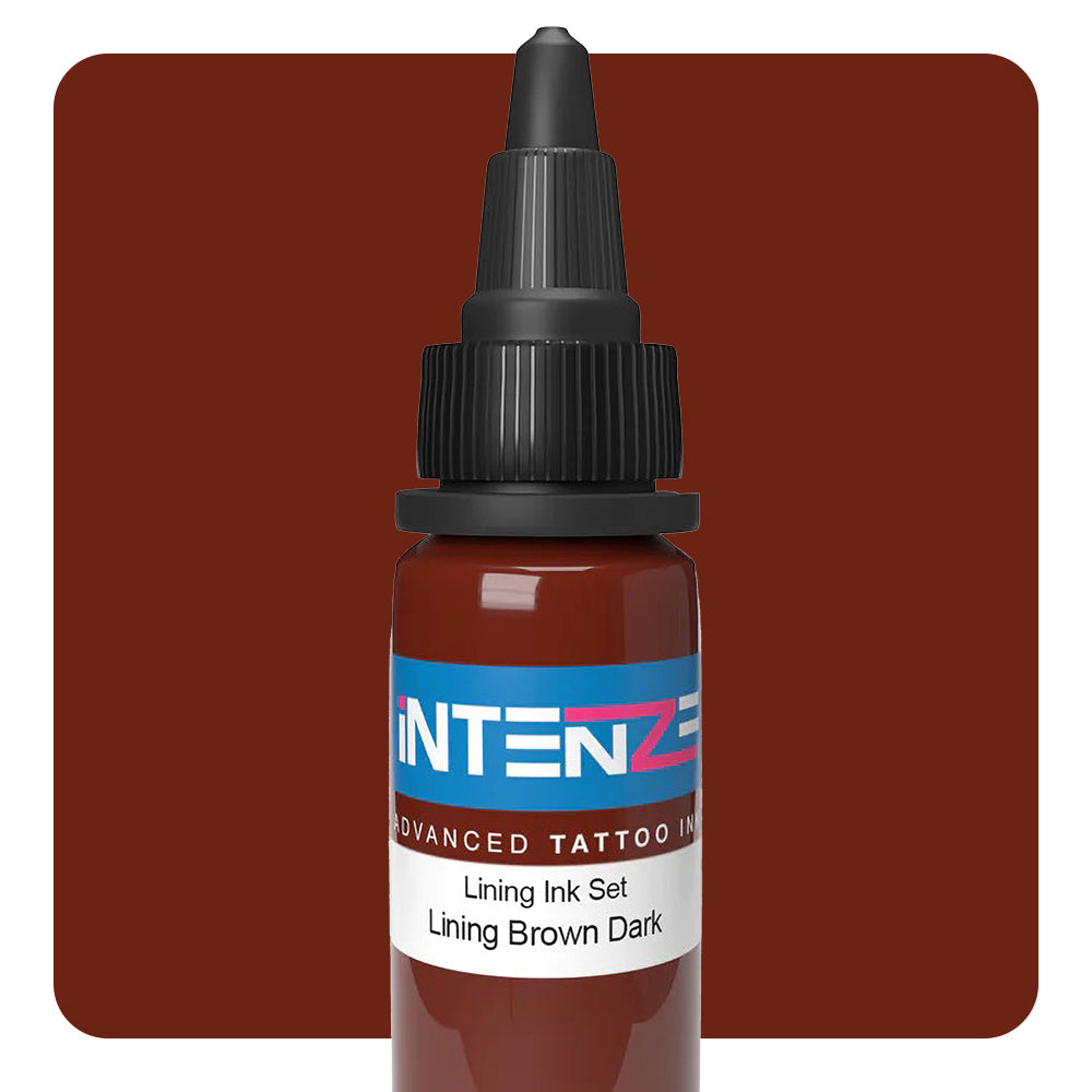 Intenze Color Lining Series - Dark Brown Lining Tattoo Ink - 1oz Bottle for Professional Tattoo Artists & Body Art - Perfect for Outlines, Details & Permanent Makeup