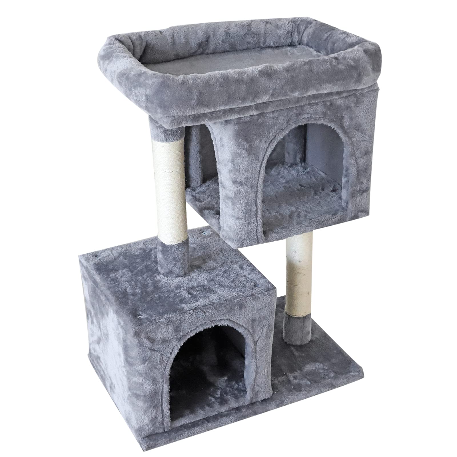 Premium Cat Tree Tower with Scratching Posts & Hanging Toys - Multi-Level Kitty Condo Playhouse for Indoor Cats - Perfect for Playtime, Climbing & Napping in Home or Office